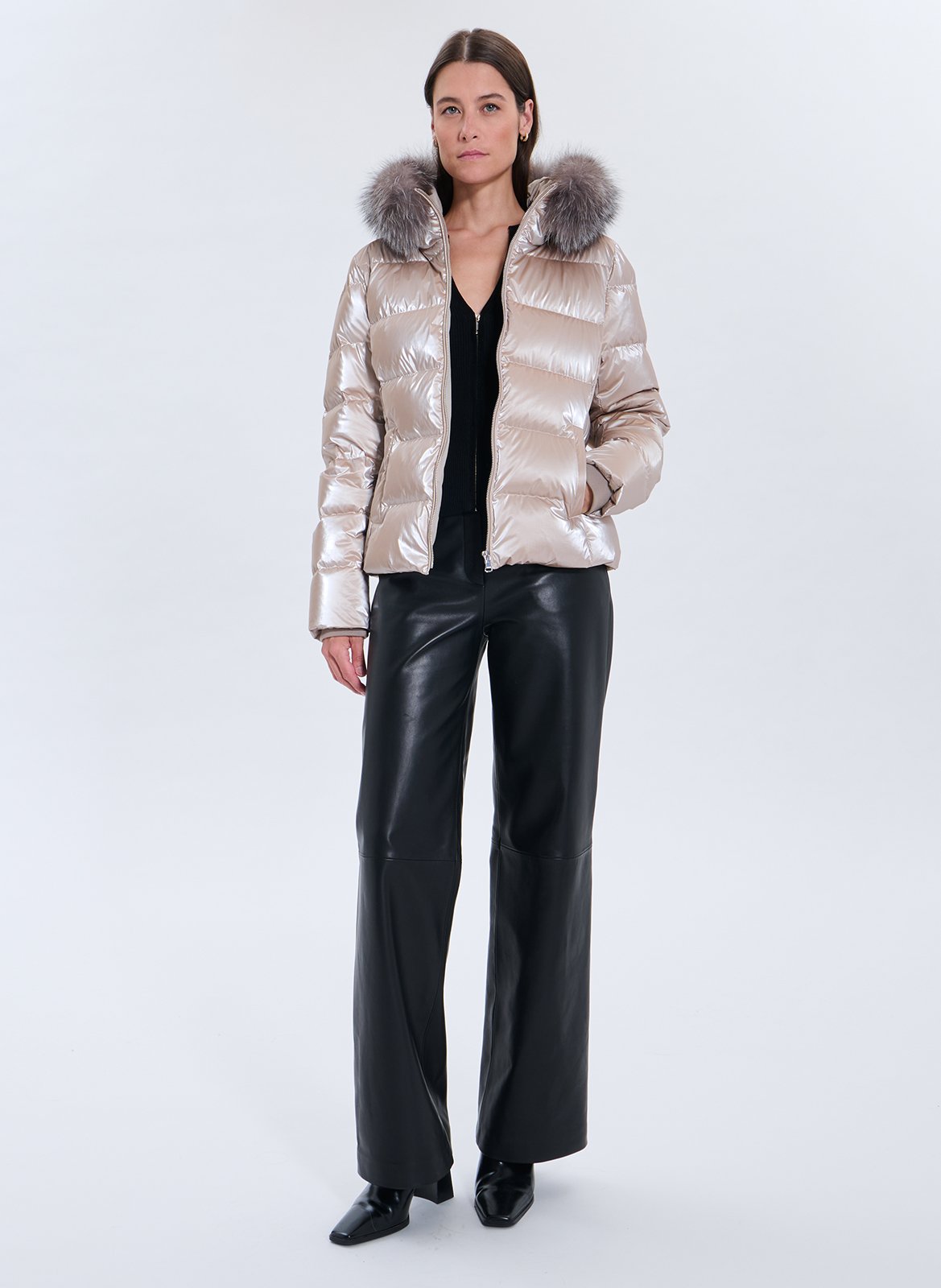 High-neck padded jacket ZAPA Brown