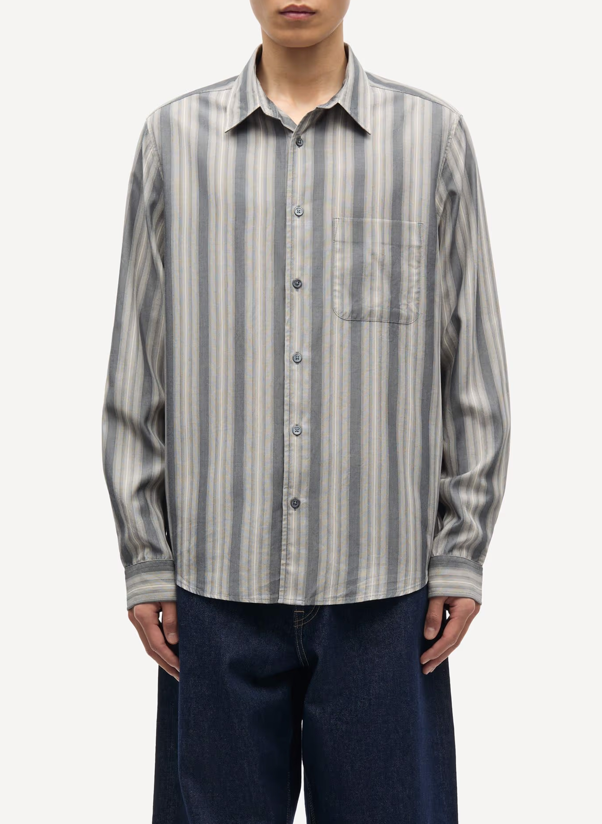 Gestreept, recht overhemd met klassieke kraag SAMSOE SAMSOE Veelkleurig