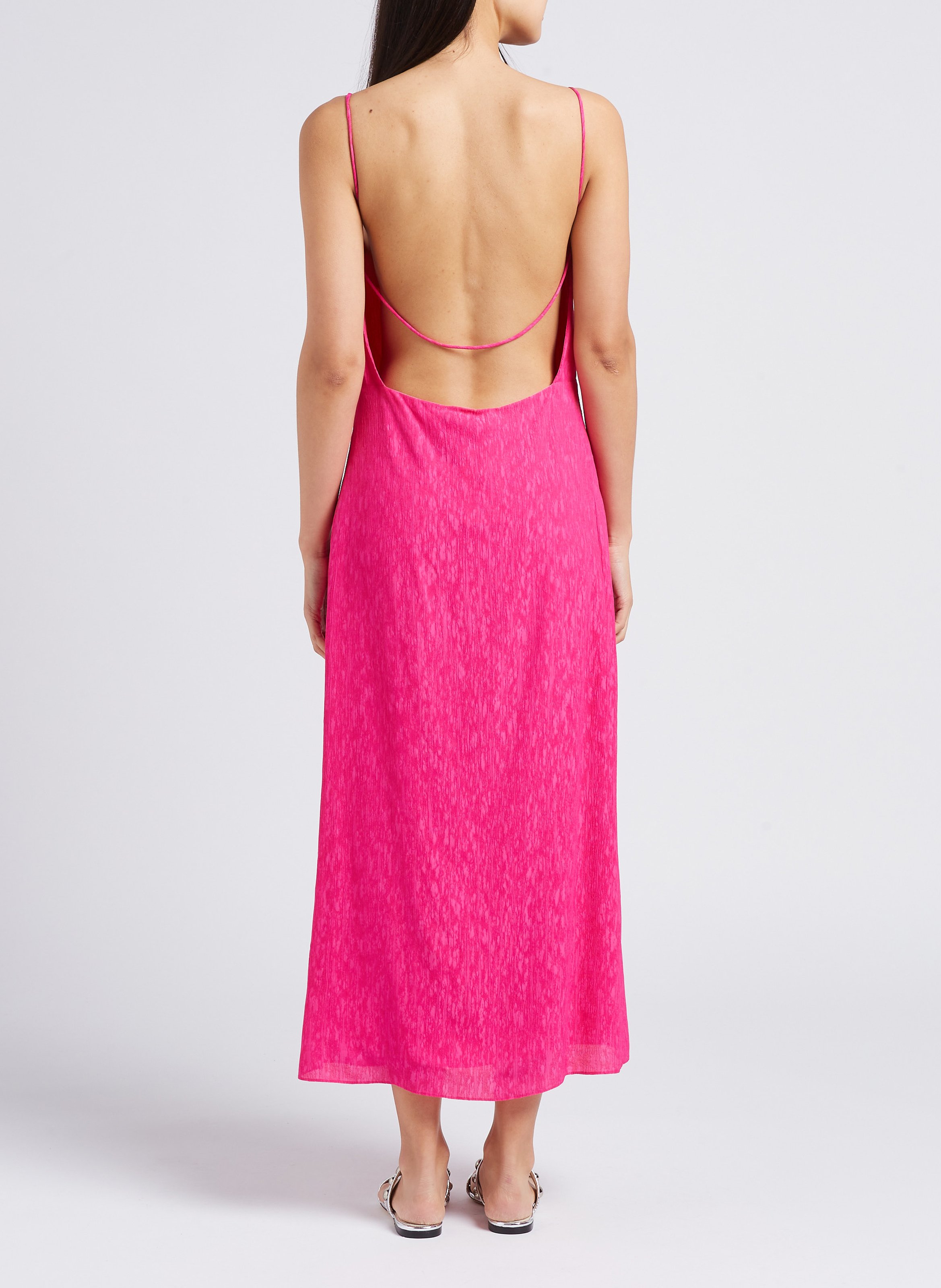 Gerade geschnittenes Midikleid mit eckigem Ausschnitt IRO Rosa