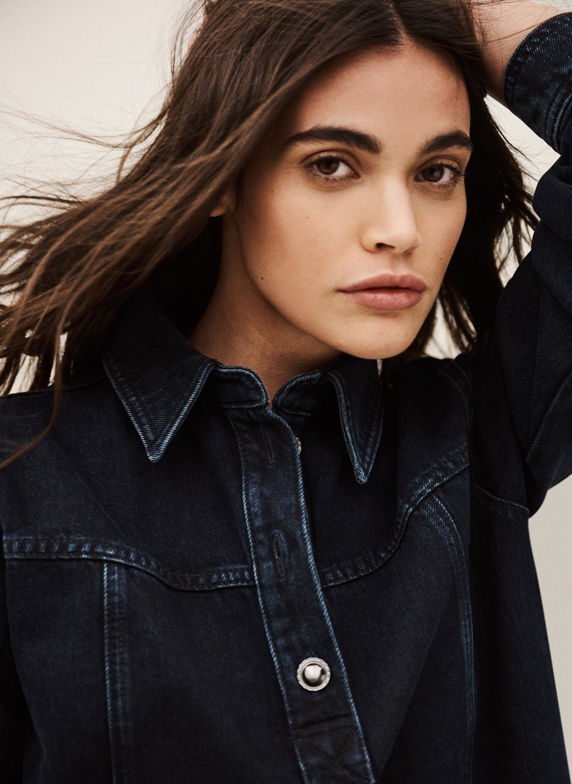 Korte hemdjurk van jeans BA&SH Blauw