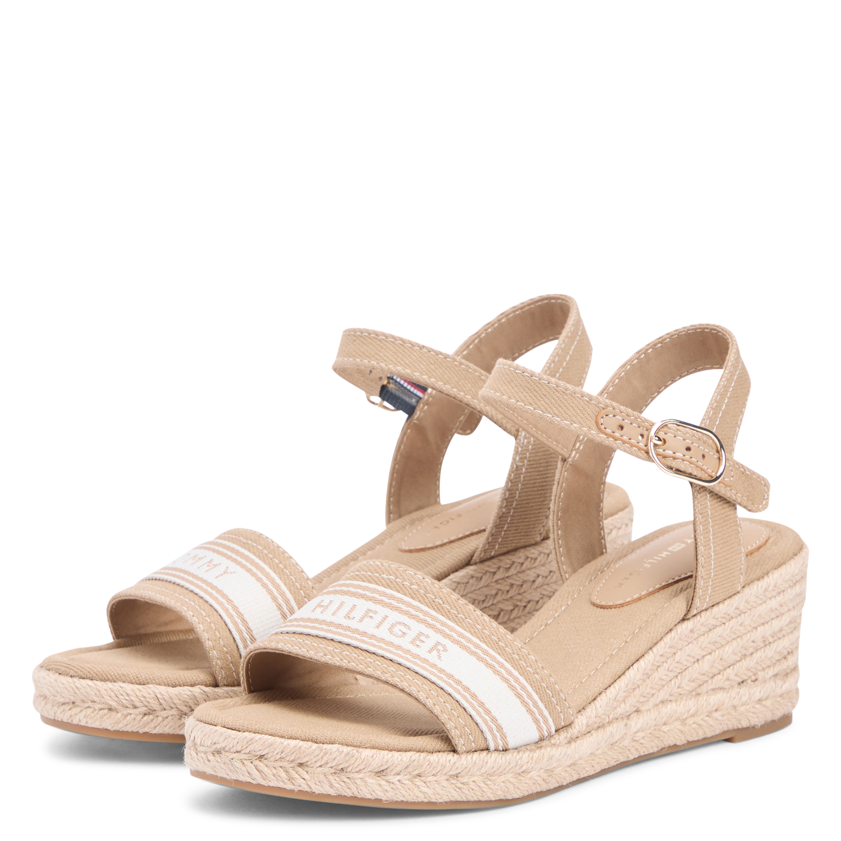 Wedge sandals with logo detail TOMMY HILFIGER Khaki