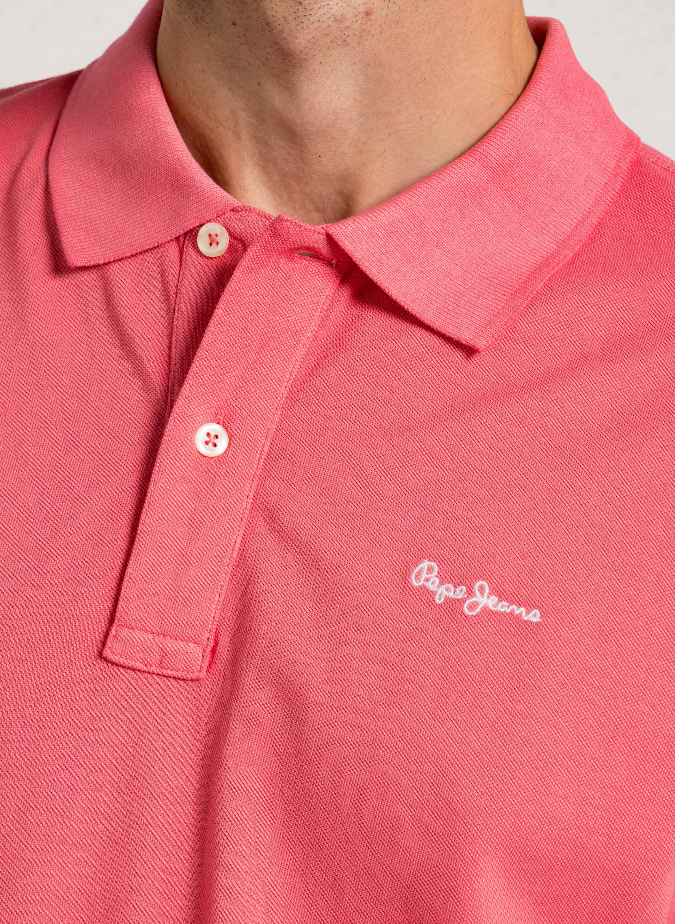 Embroidered cotton polo shirt PEPE JEANS Orange