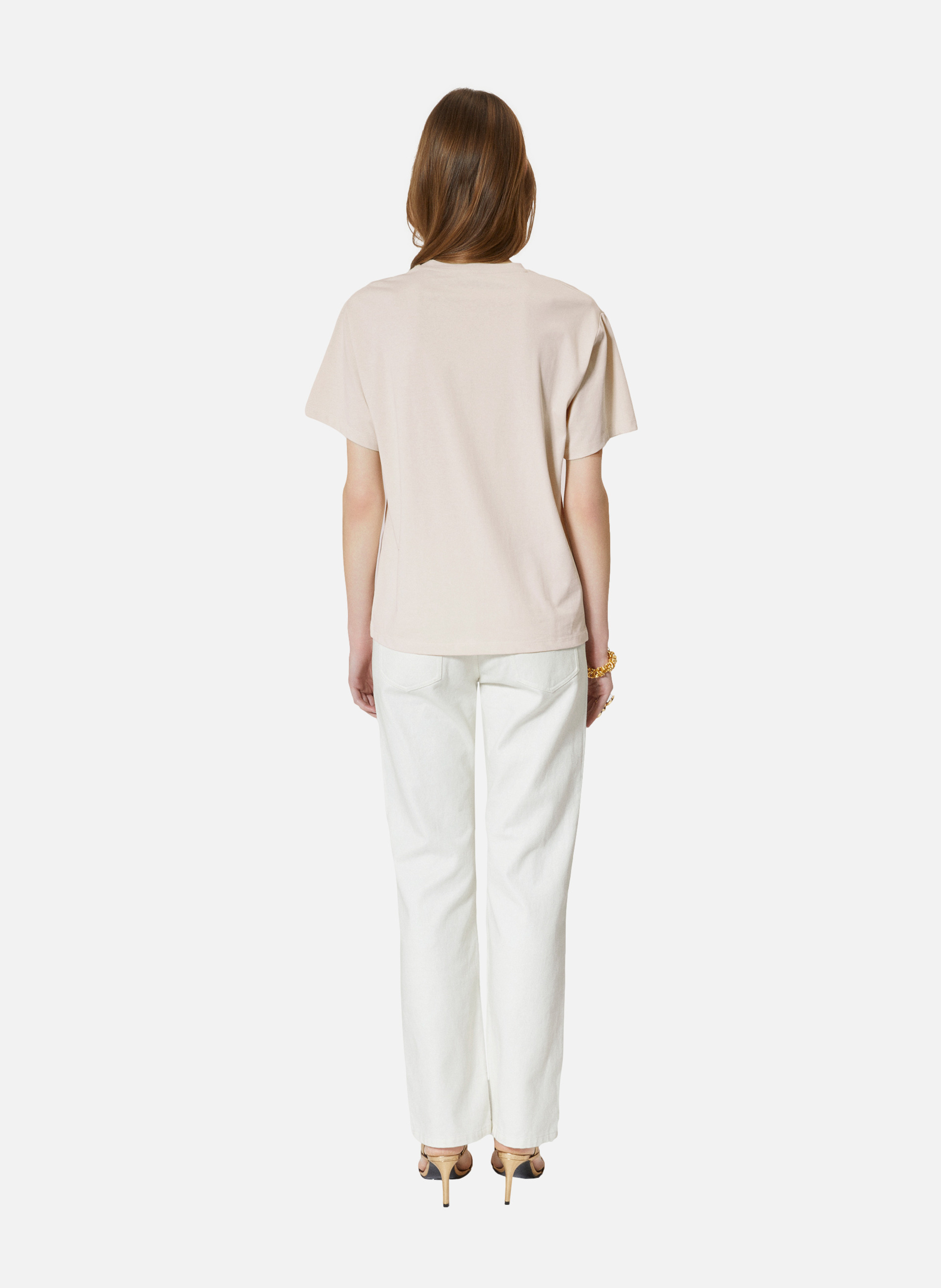 T-shirt with screen printing THE KOOPLES Beige