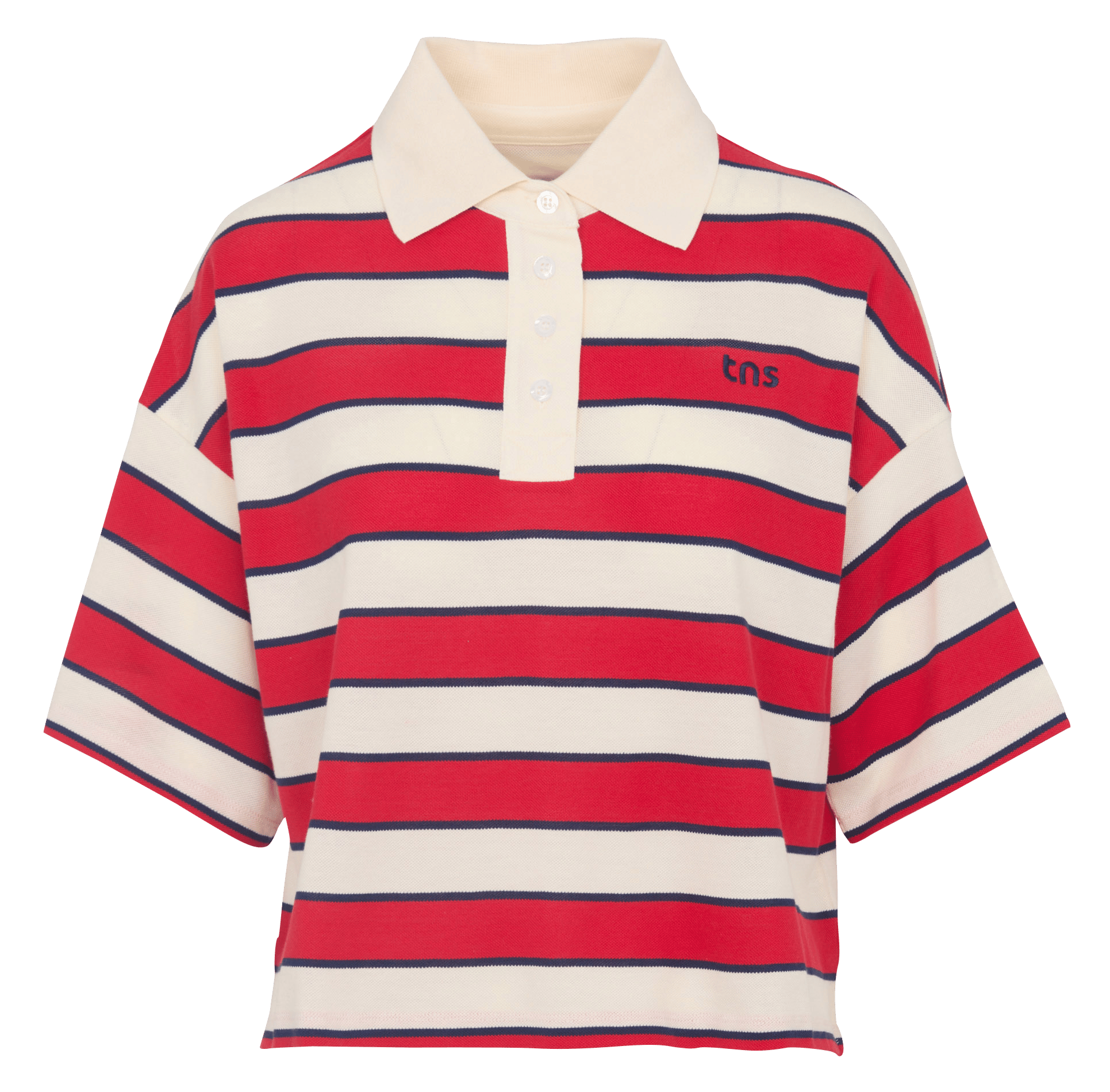 Knit polo collar top THE NEW SOCIETY Red