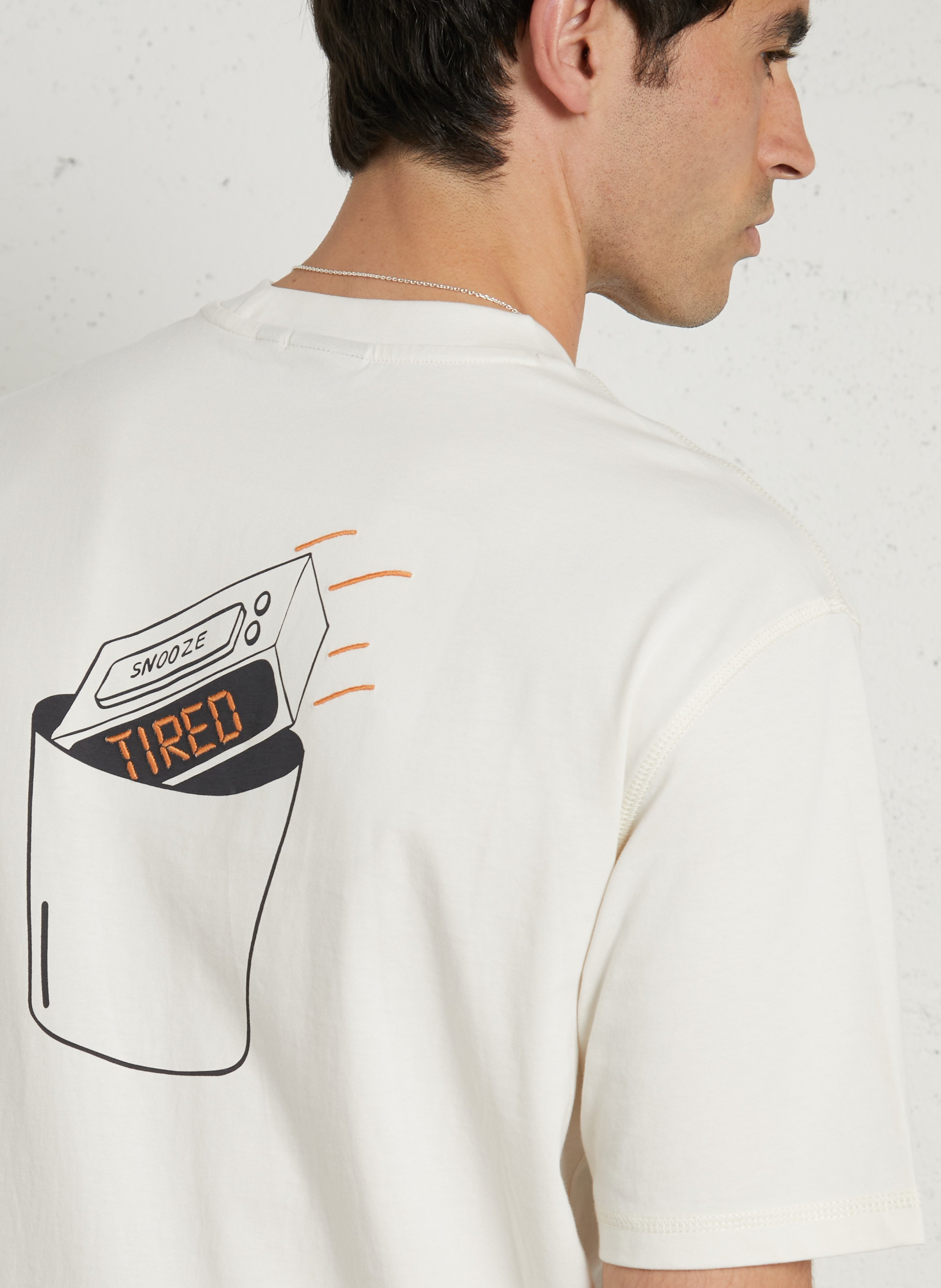 Gerade geschnittenes Baumwoll-T-Shirt mit Siebdruck NAPAPIJRI Beige