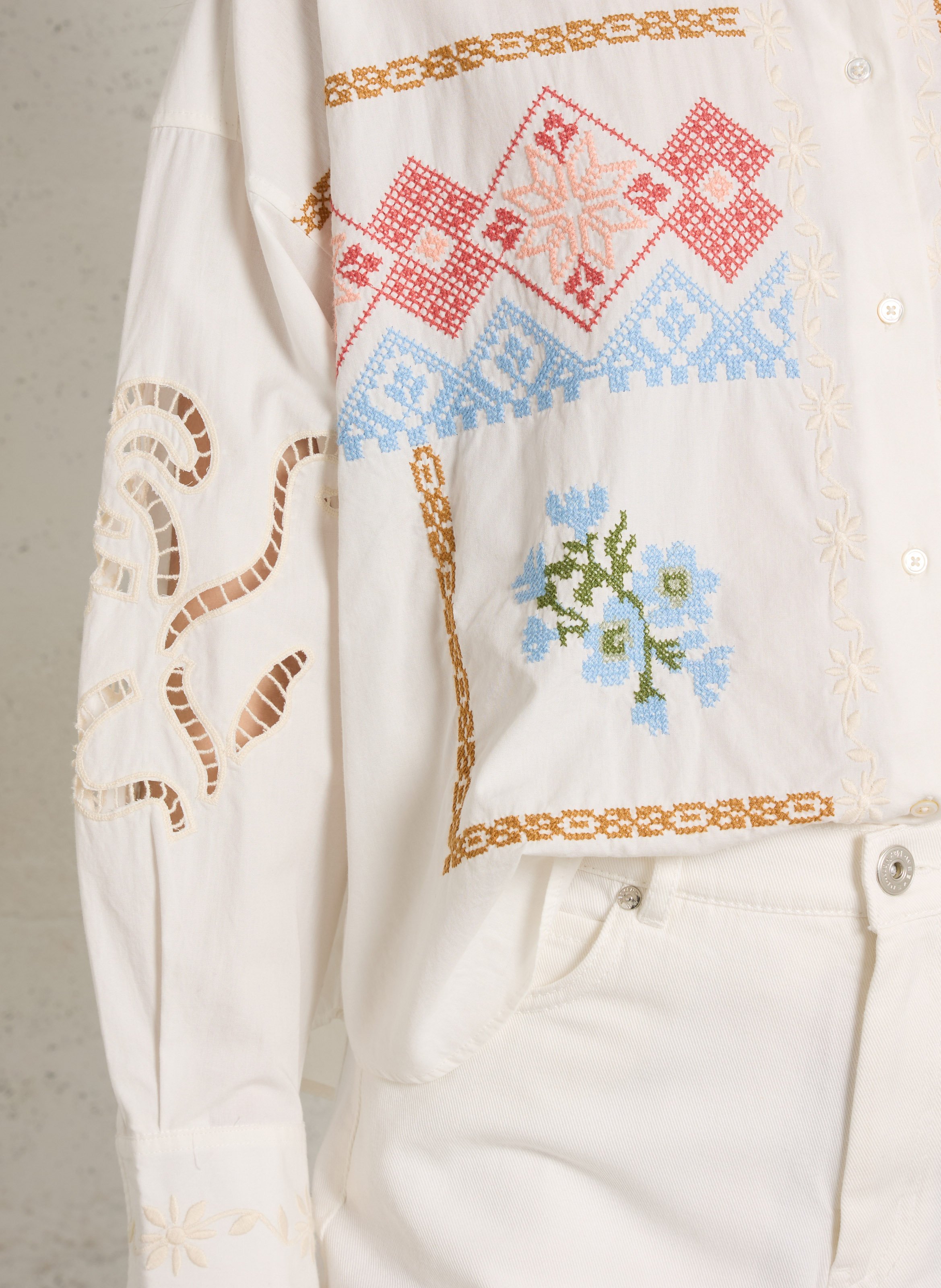 Oversized shirt with embroidered patterns MAX MARA WEEK END White