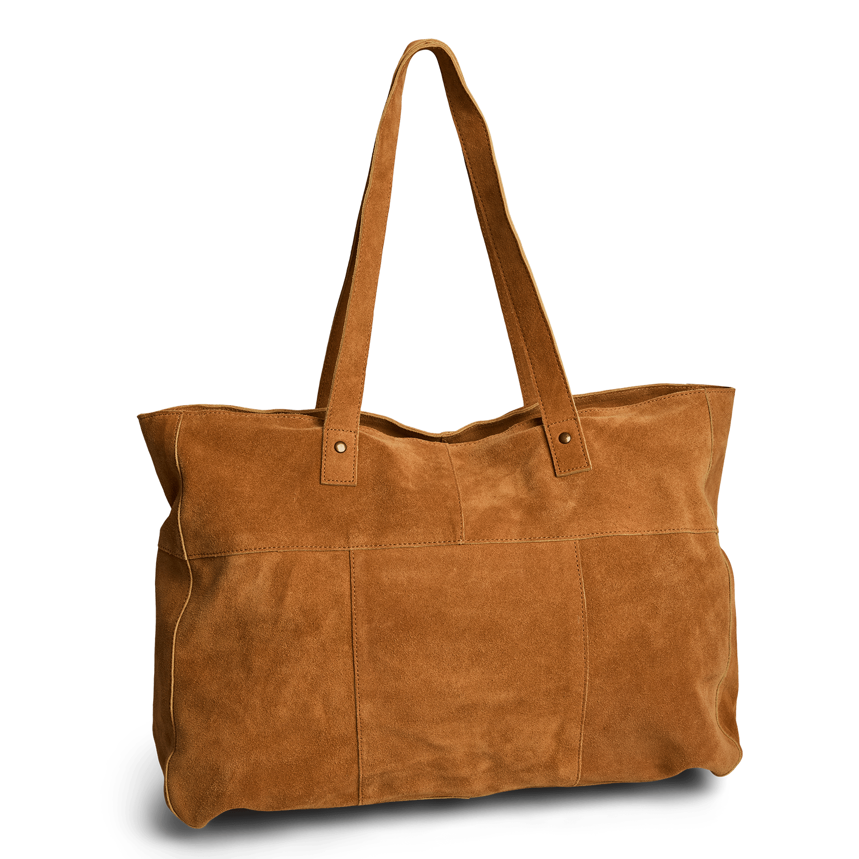 Nubuck handbag PIECES Brown