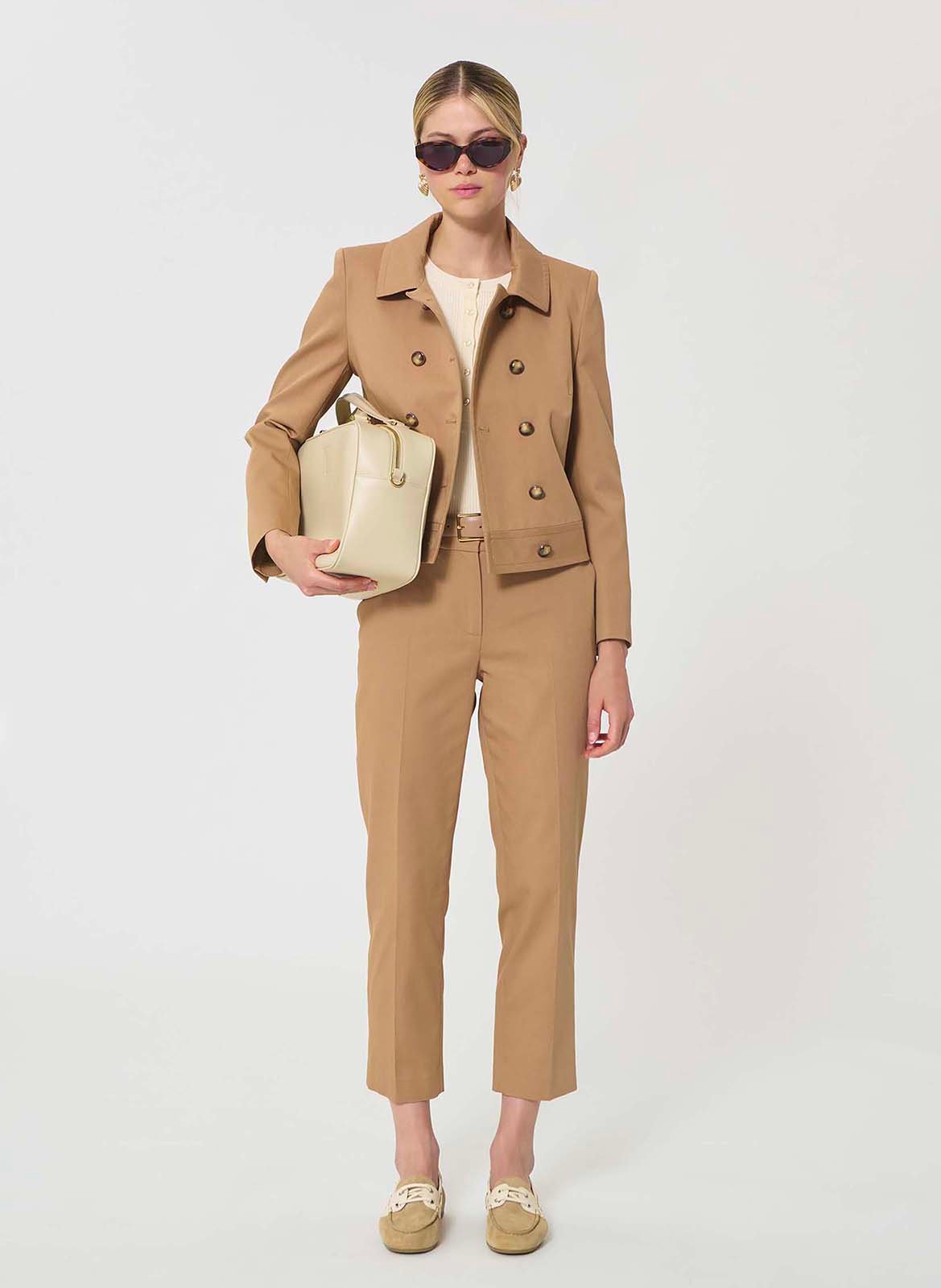 Veste ajustée en coton TARA JARMON Marron