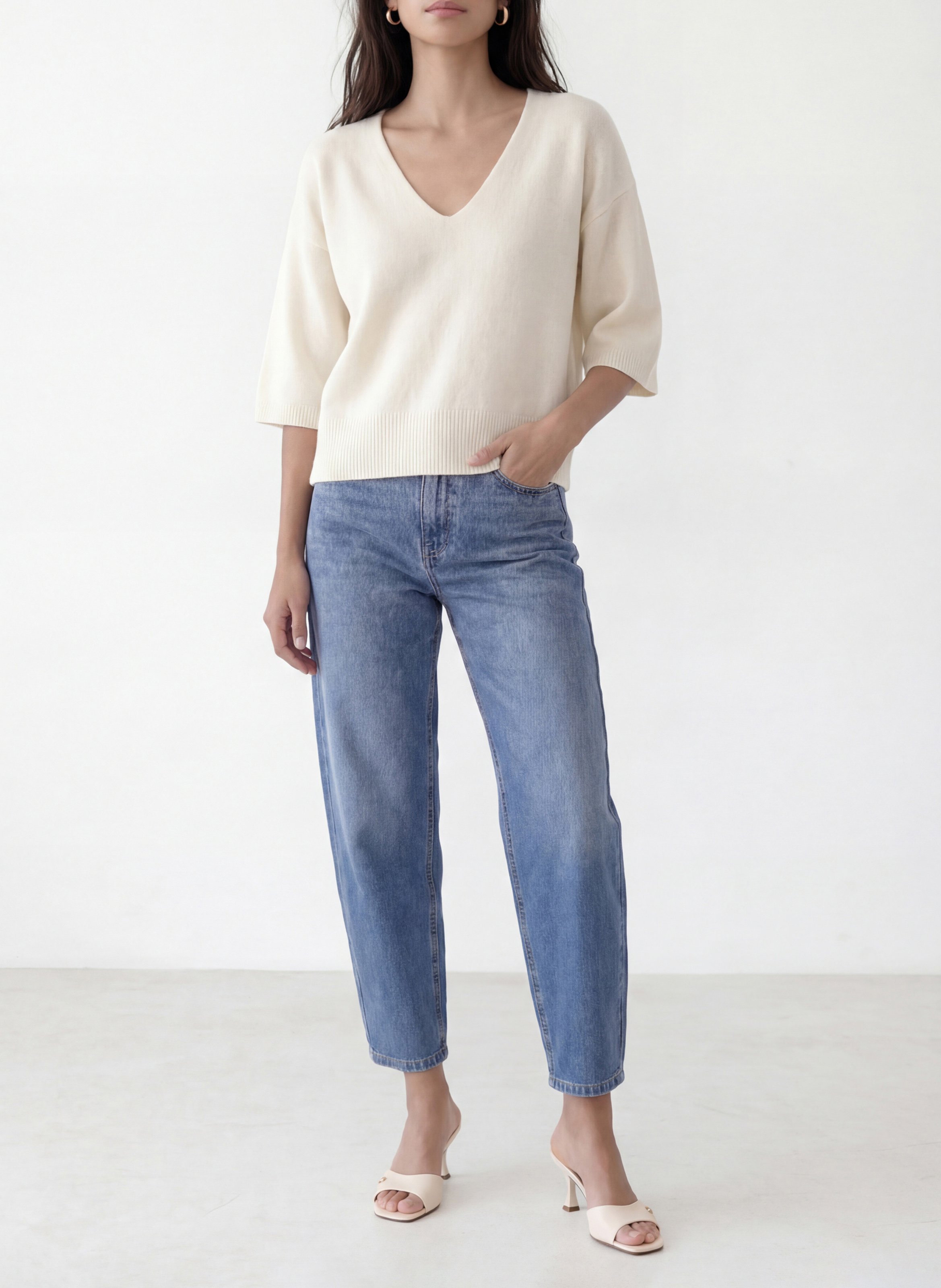 Pullover mit V-Ausschnitt KOOKAI Weiss