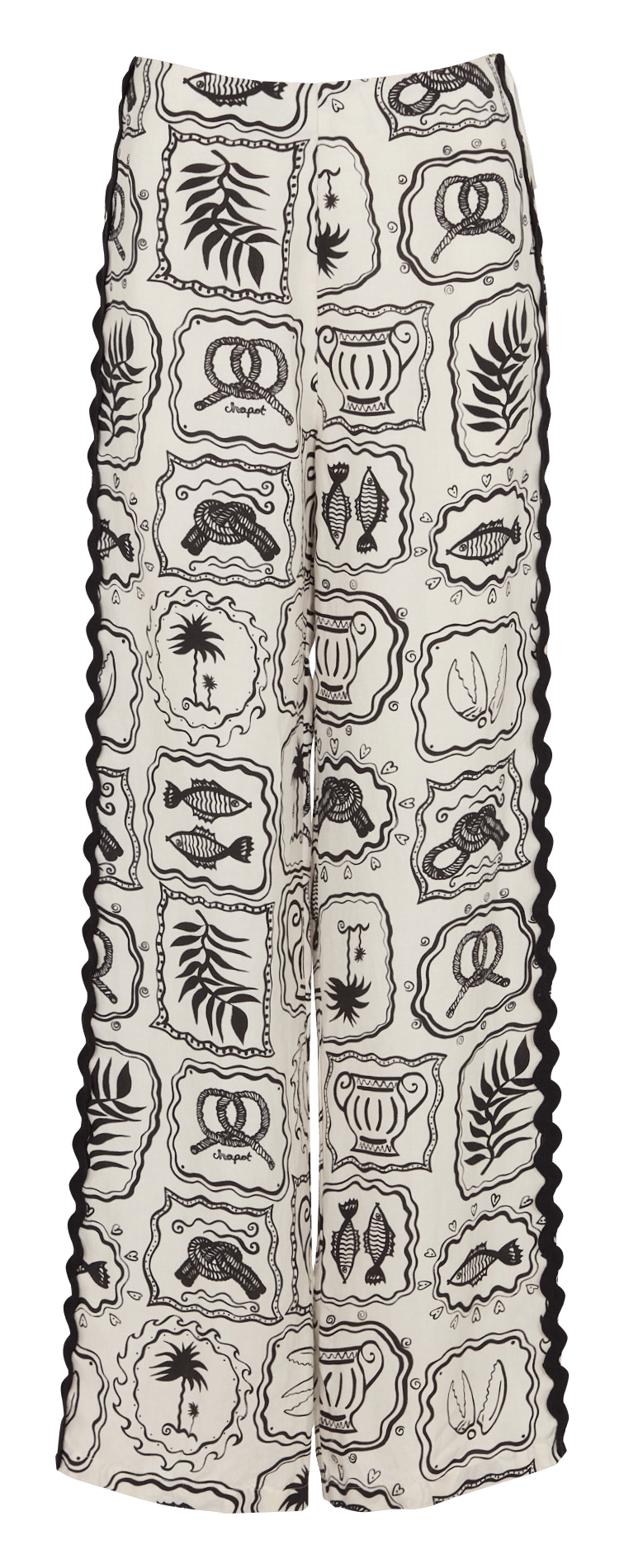 Norton printed straight trousers FABIENNE CHAPOT White