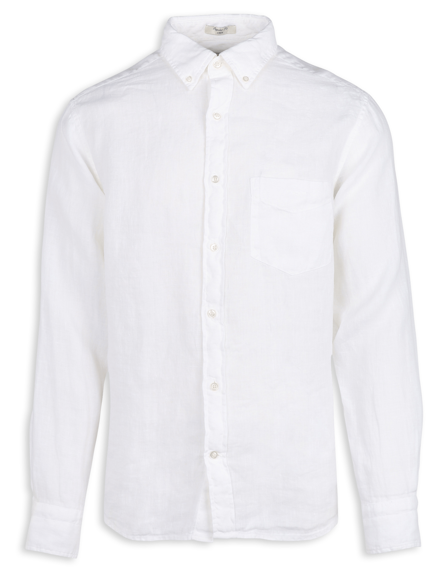 Recht, linnen overhemd met klassieke kraag GANT Wit