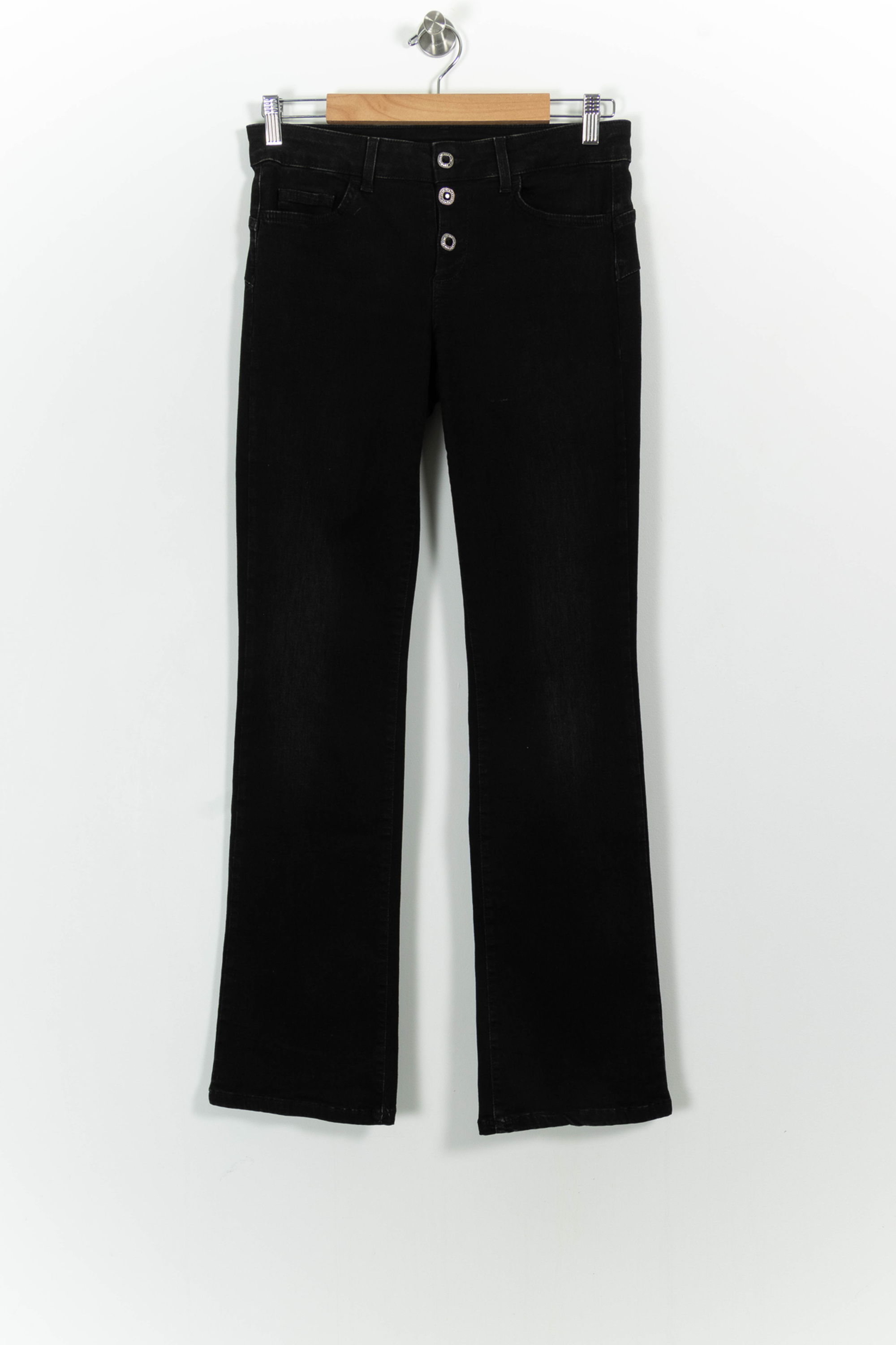 Cropped slim jeans with studs LIU JO - SECONDE MAIN Black