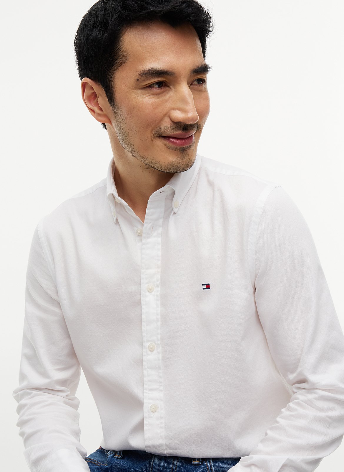 Fitted cotton shirt | White TOMMY HILFIGER Men