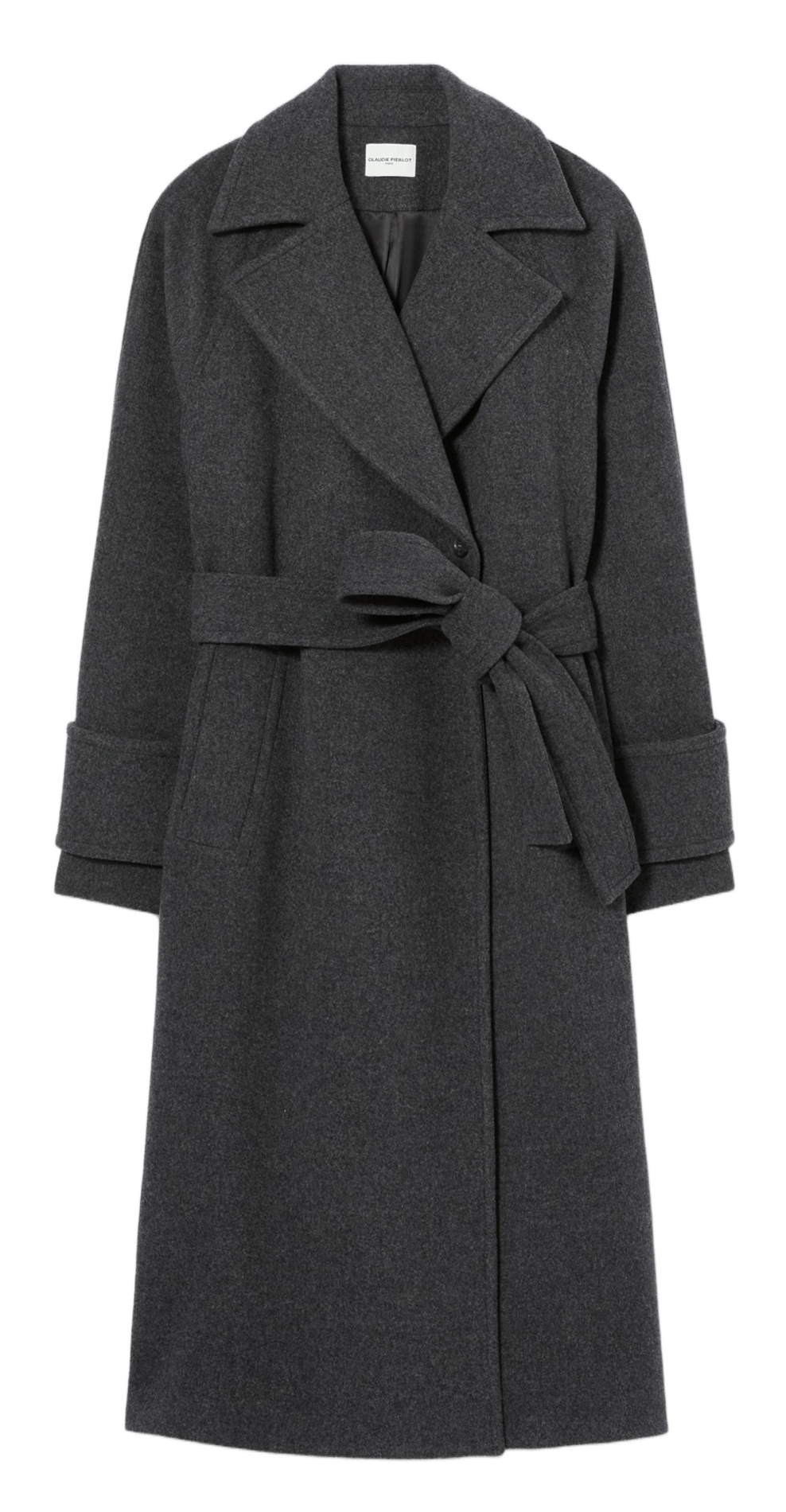 Manteau ample col tailleur en laine mélangée CLAUDIE PIERLOT Gris