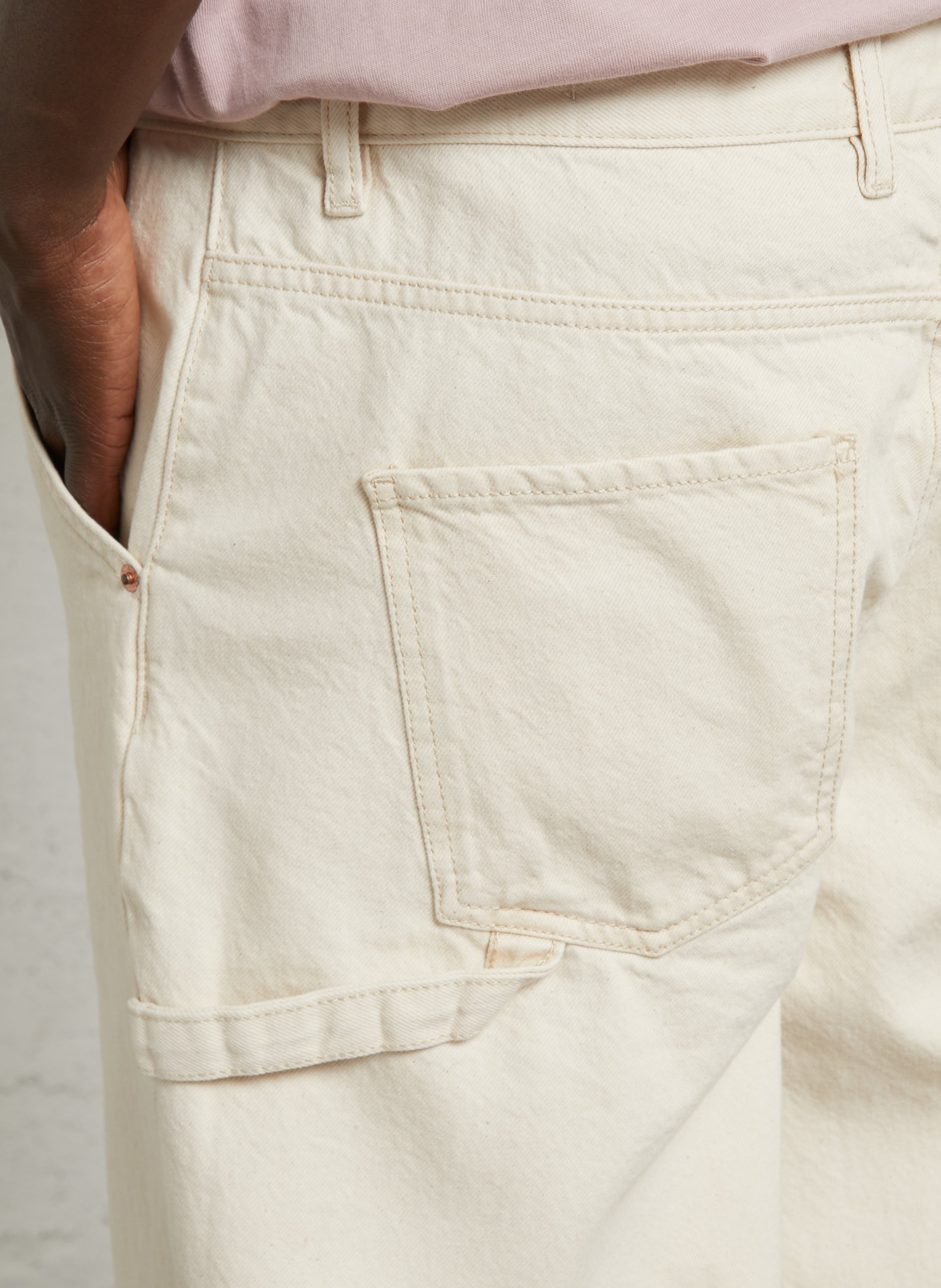 Short denim in cotton SOLID Beige