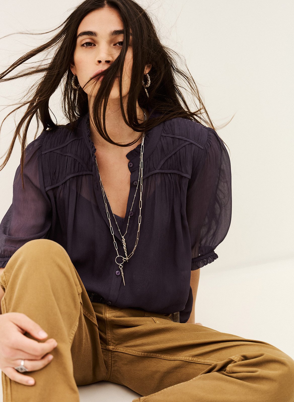 Blouse col rond  BA&SH Violet