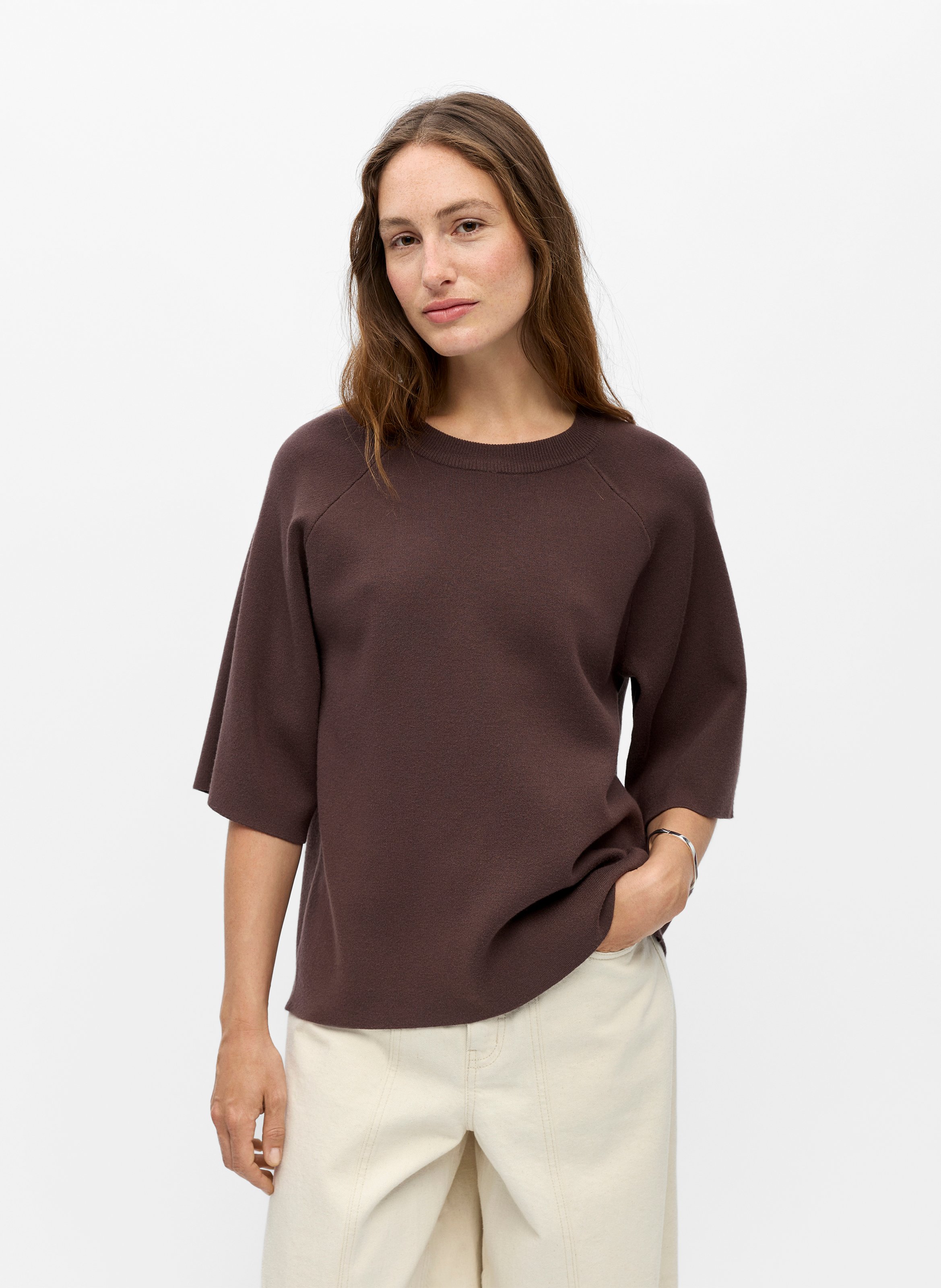 Pull oversize col rond OBJECT Marron