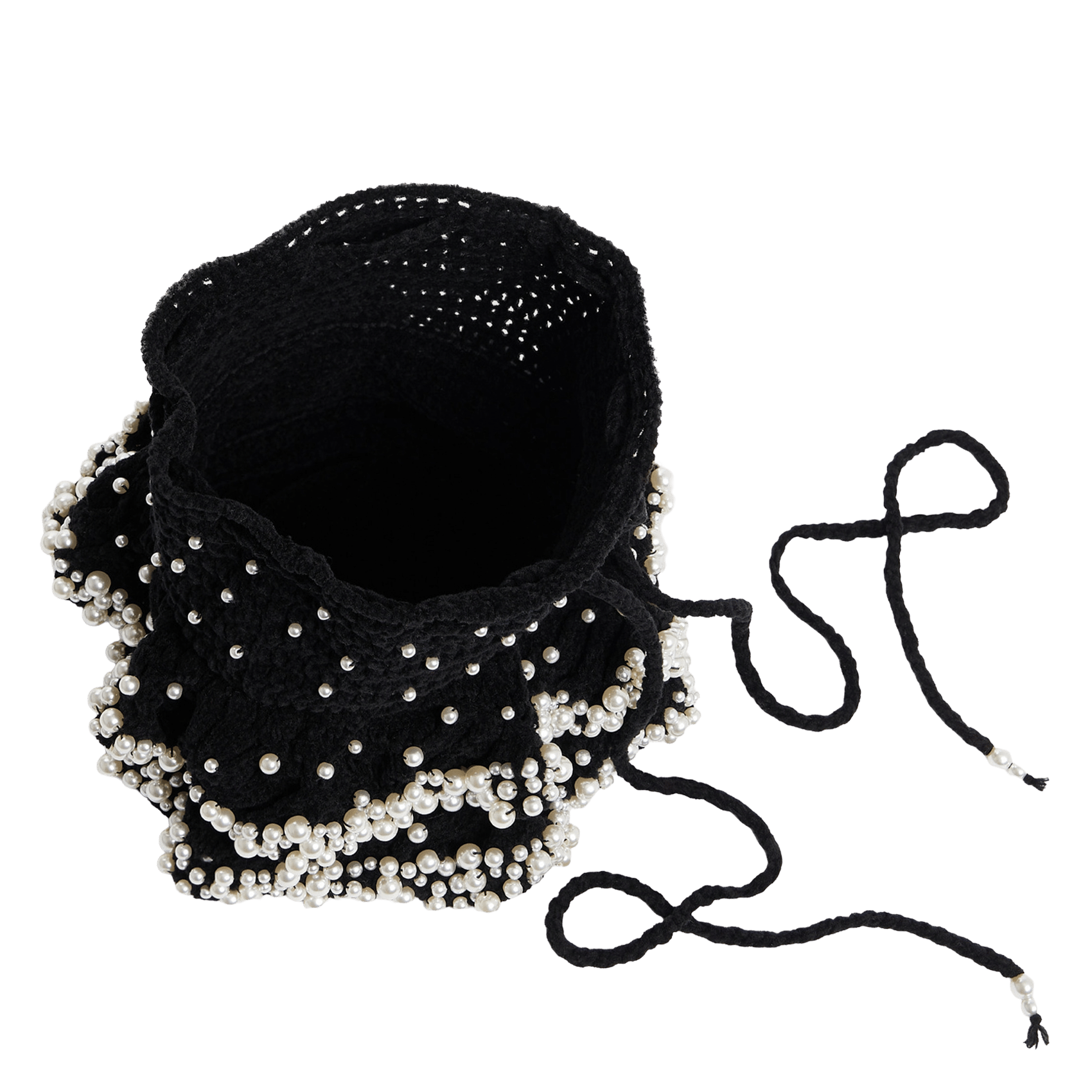 Bourse en crochet à perles SANDRO Noir