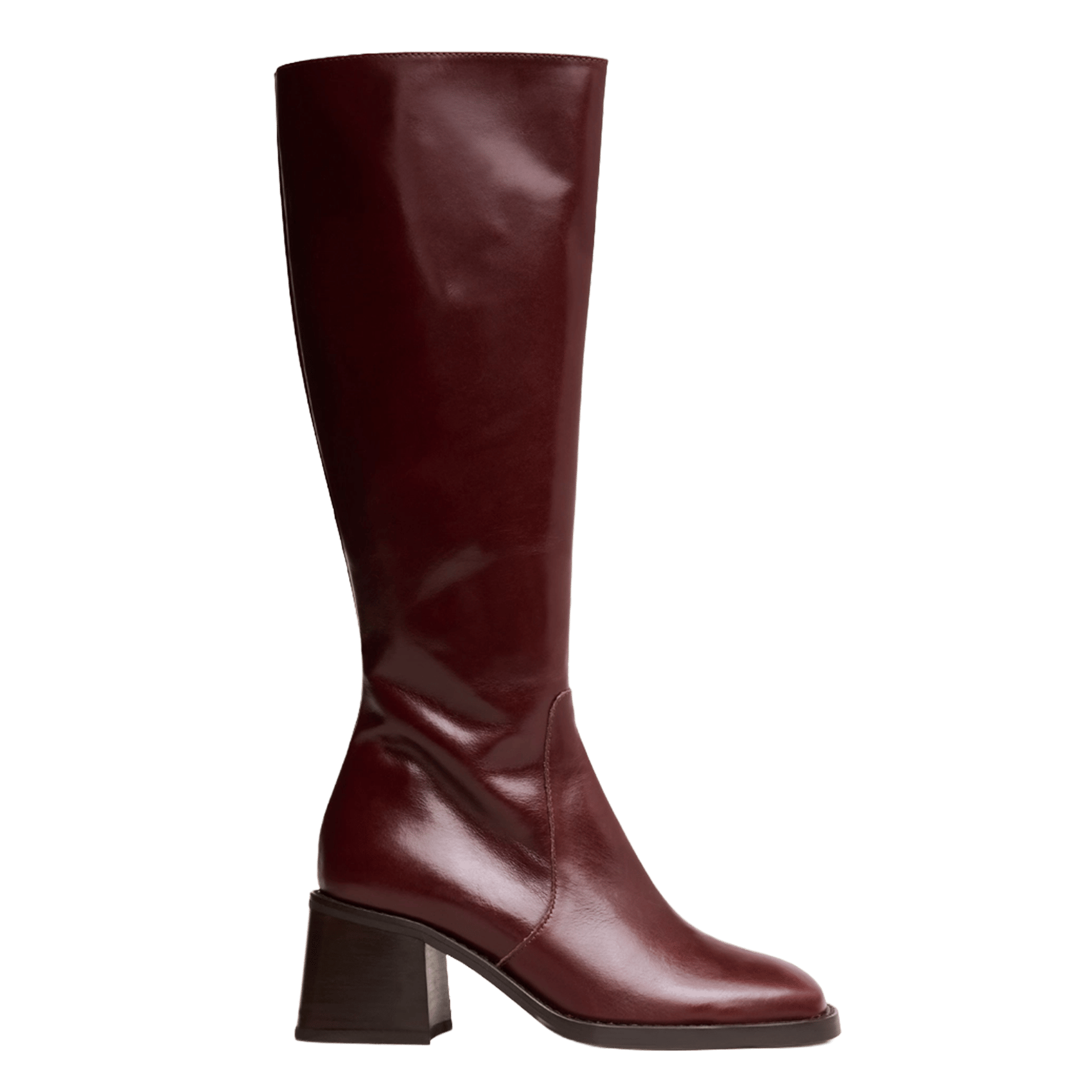 Leather square-toe boots JONAK Brown
