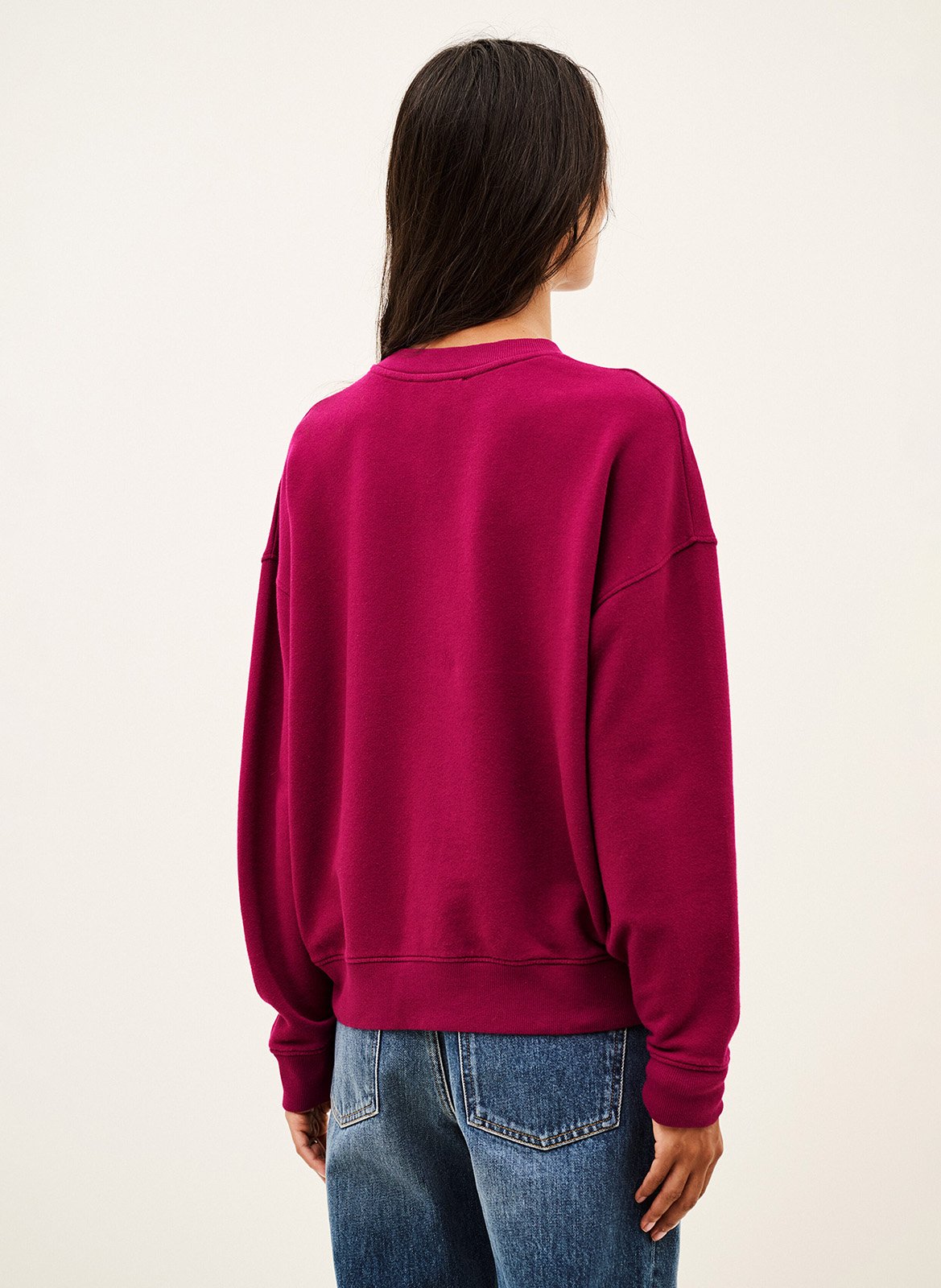 Sweat à logo imprimé en coton mélangé BA&SH Rose