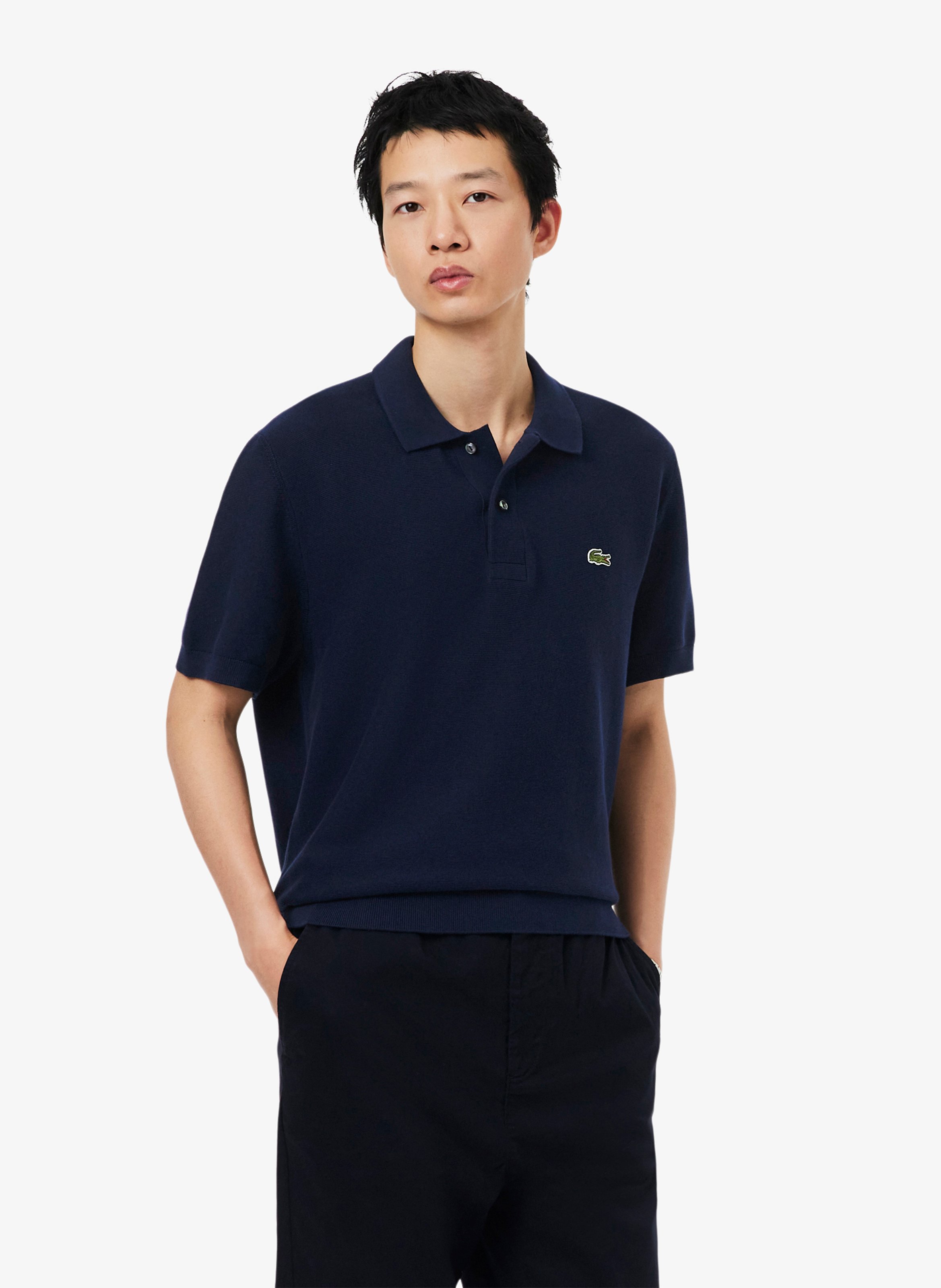 Gerade geschnittenes Poloshirt aus Baumwolle LACOSTE Blau