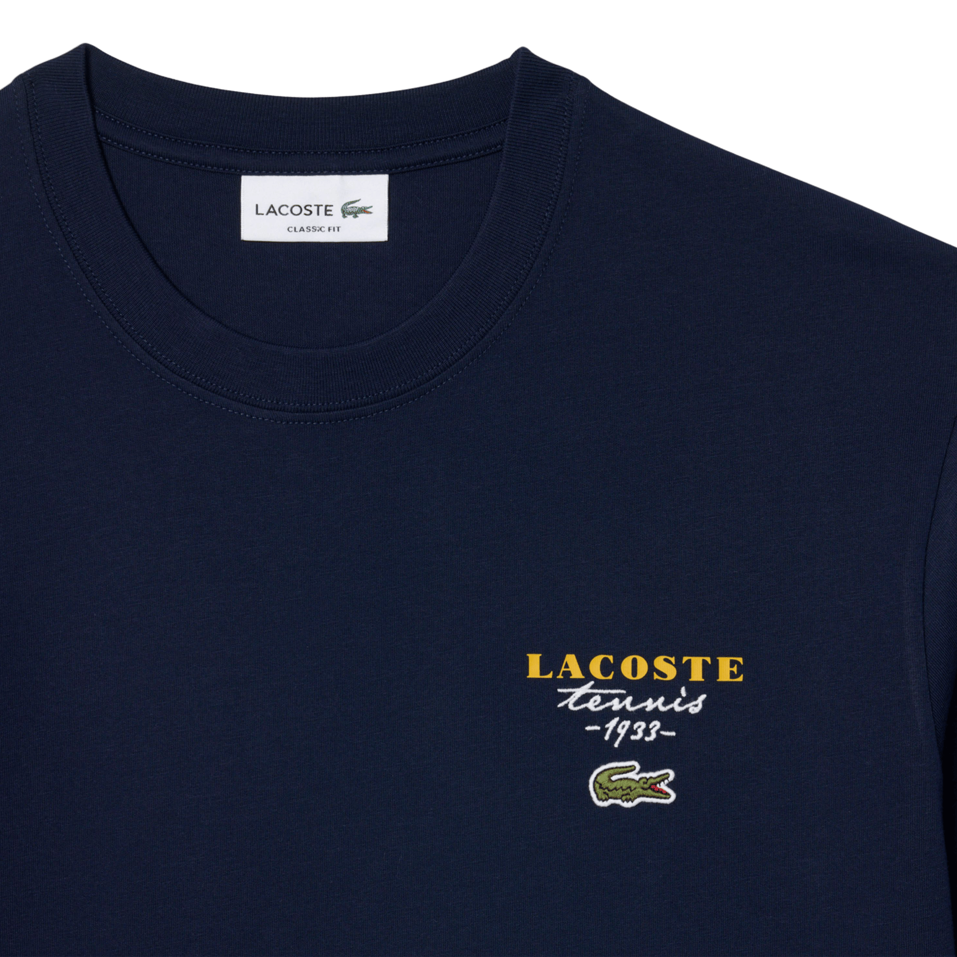 Bedrucktes Baumwoll-T-Shirt LACOSTE Blau