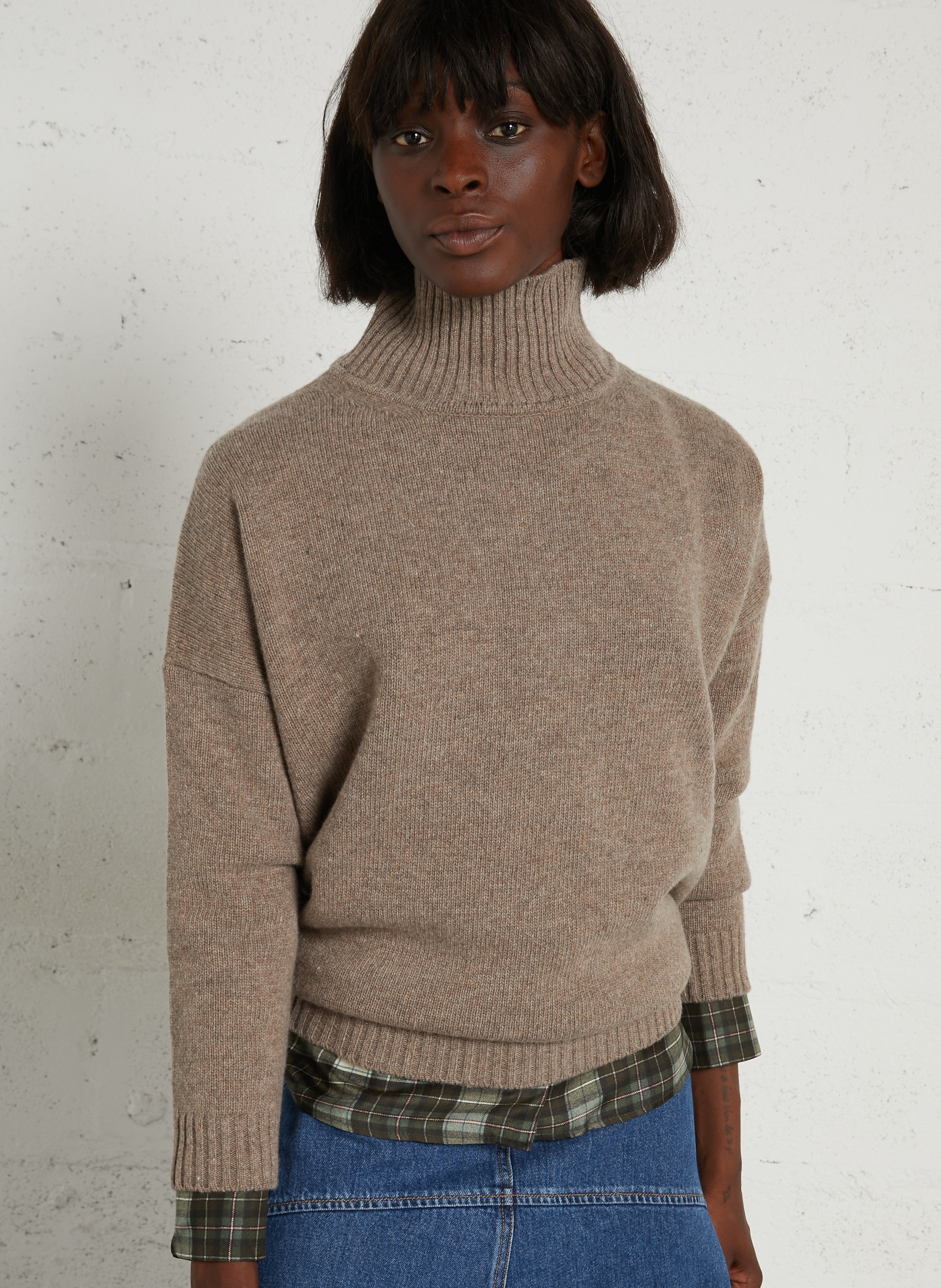 Loose-fit wool sweater with high neck MAX MARA WEEK END Brown