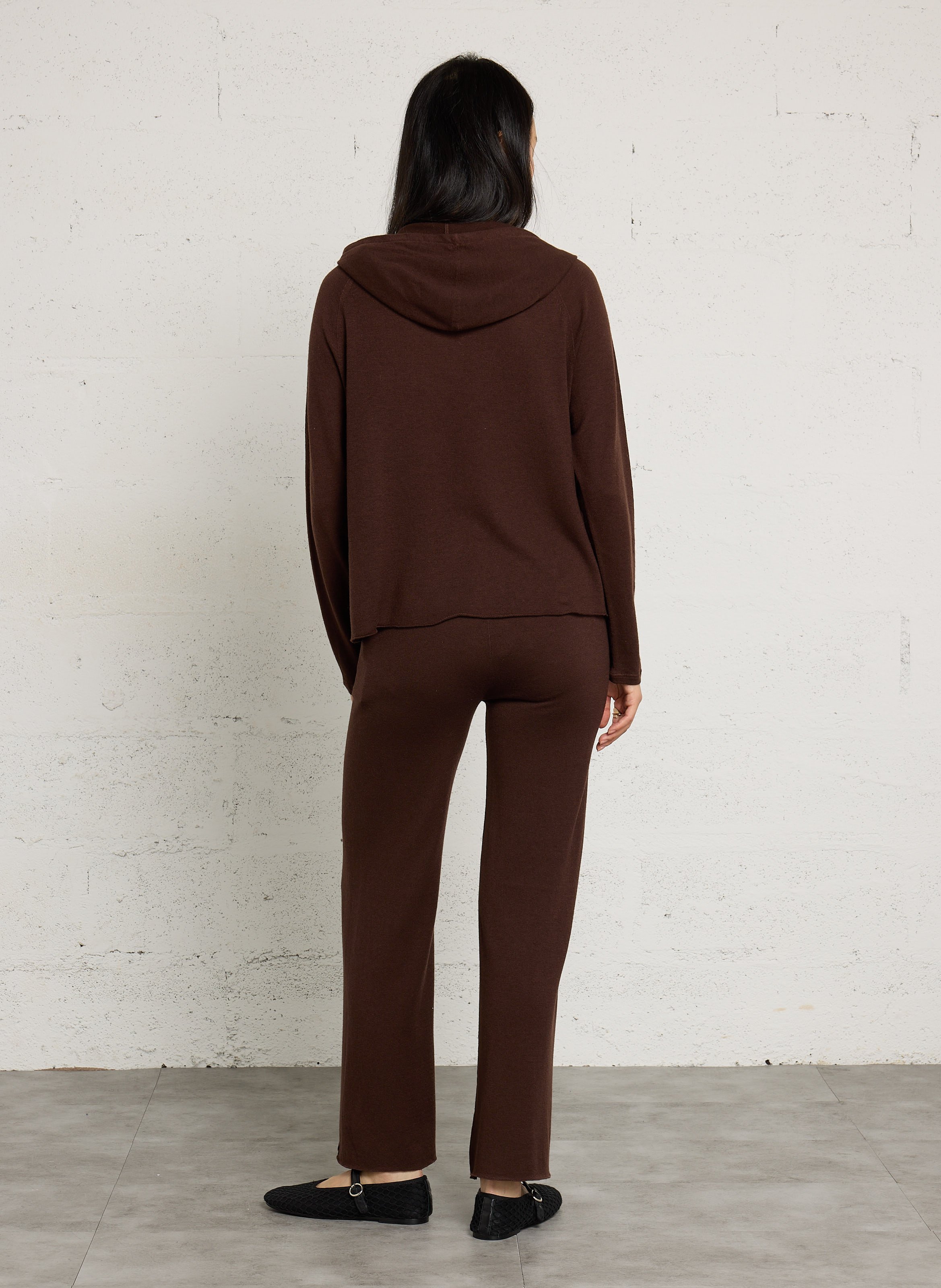 Hoodie van kasjmier MAJESTIC FILATURES Bruin