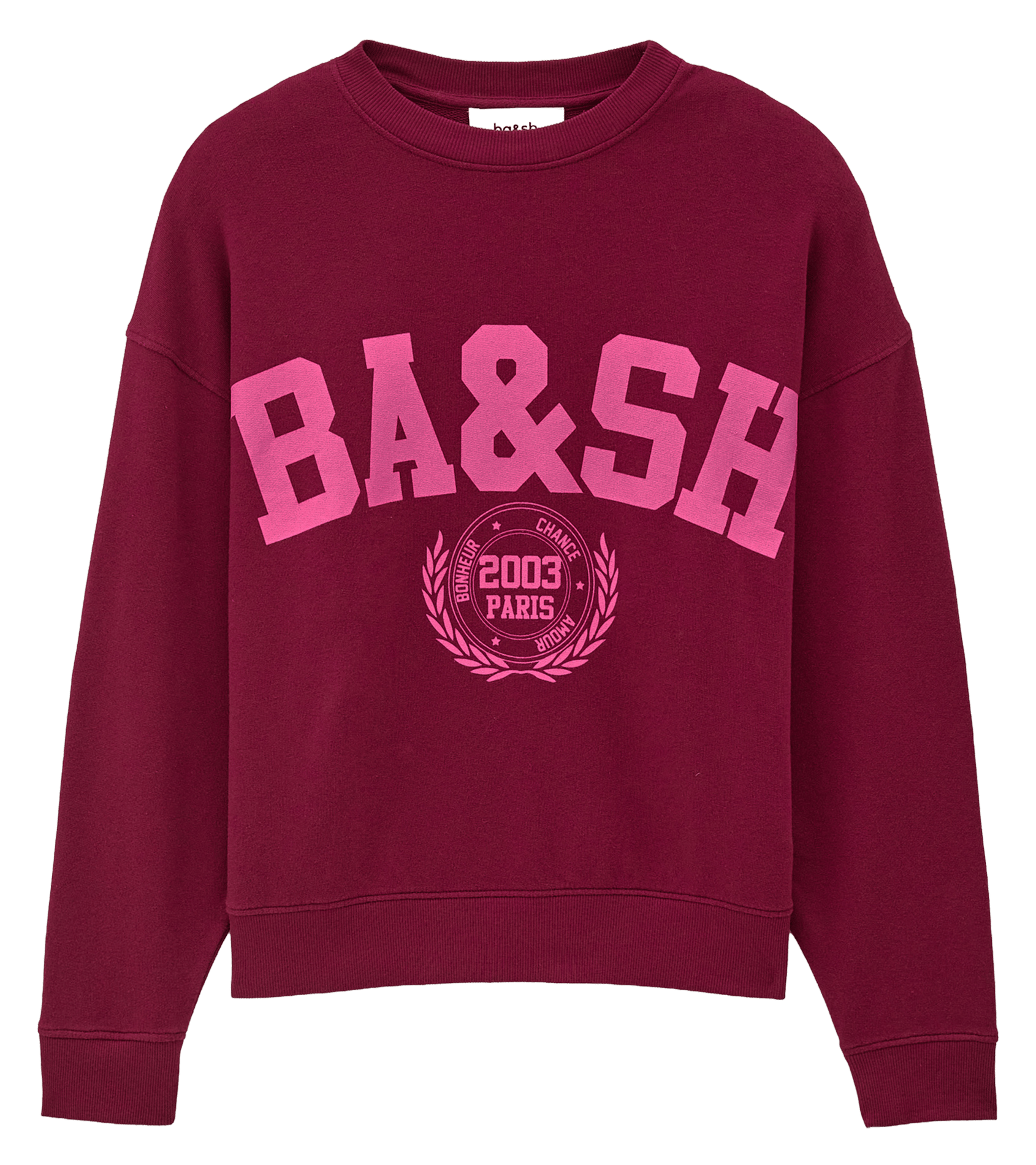Sweat à logo imprimé en coton mélangé BA&SH Rose