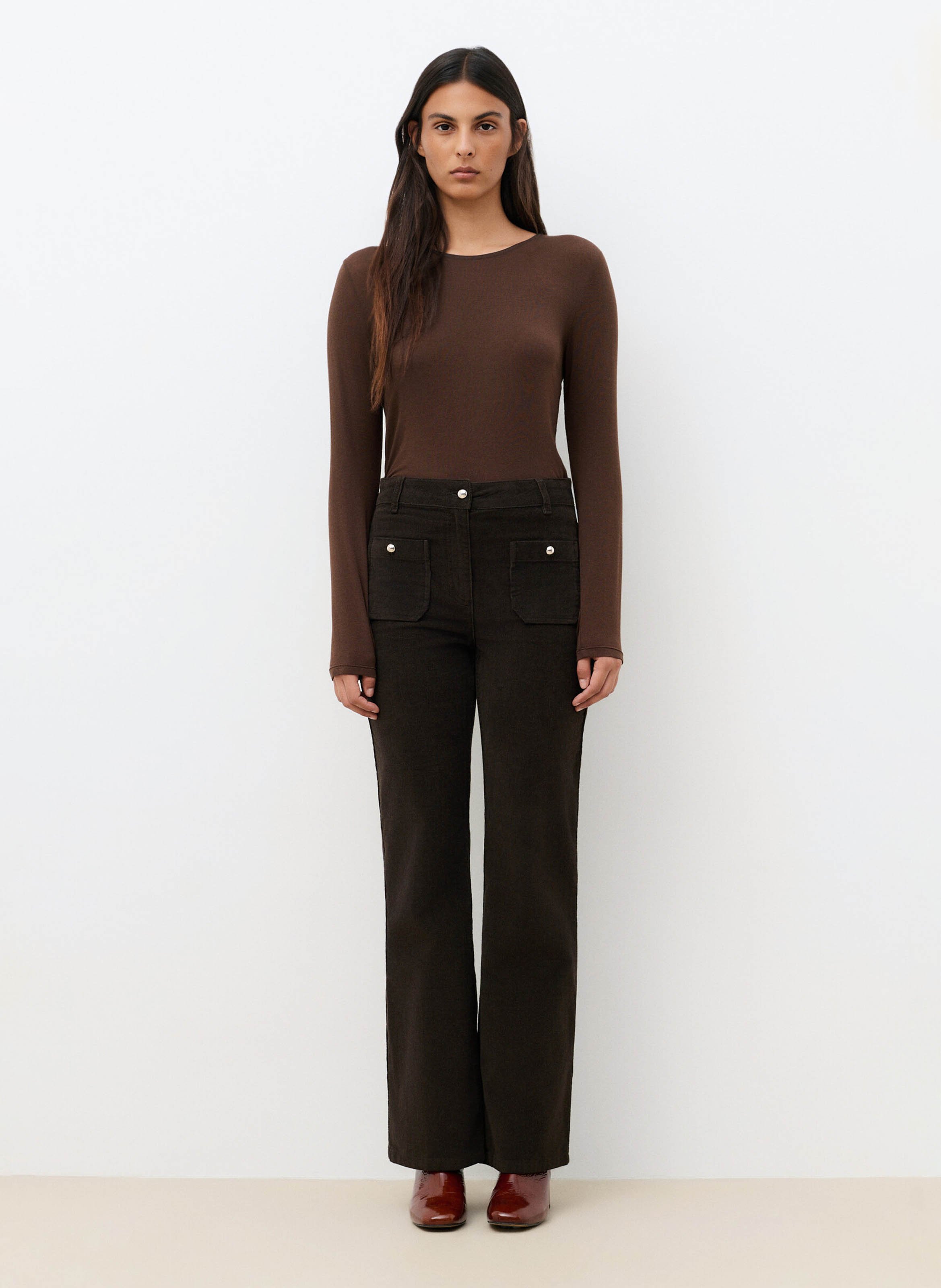 Flared pants CAROLL Brown