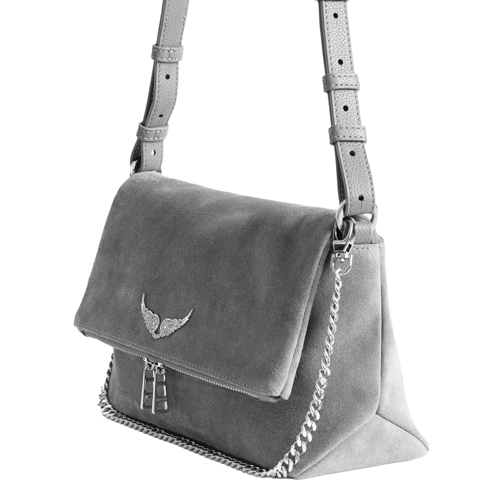 Leren schoudertas ZADIG&VOLTAIRE Grijs