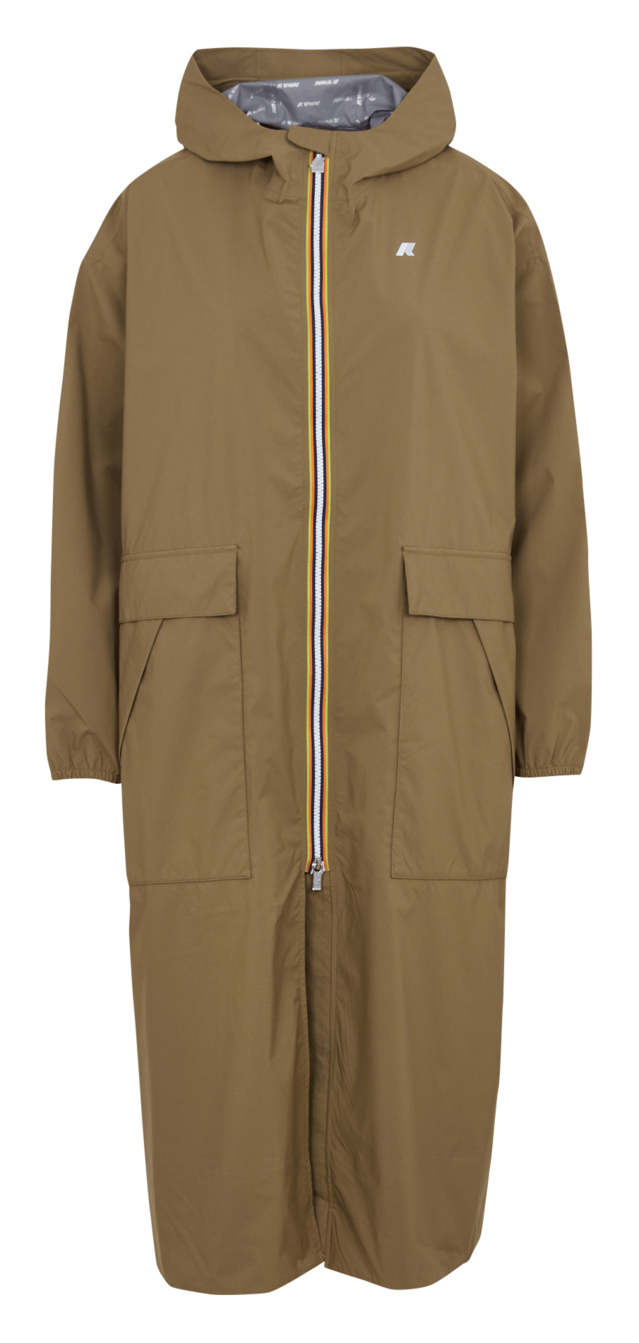 Lange oversized parka met capuchon K-WAY Groen