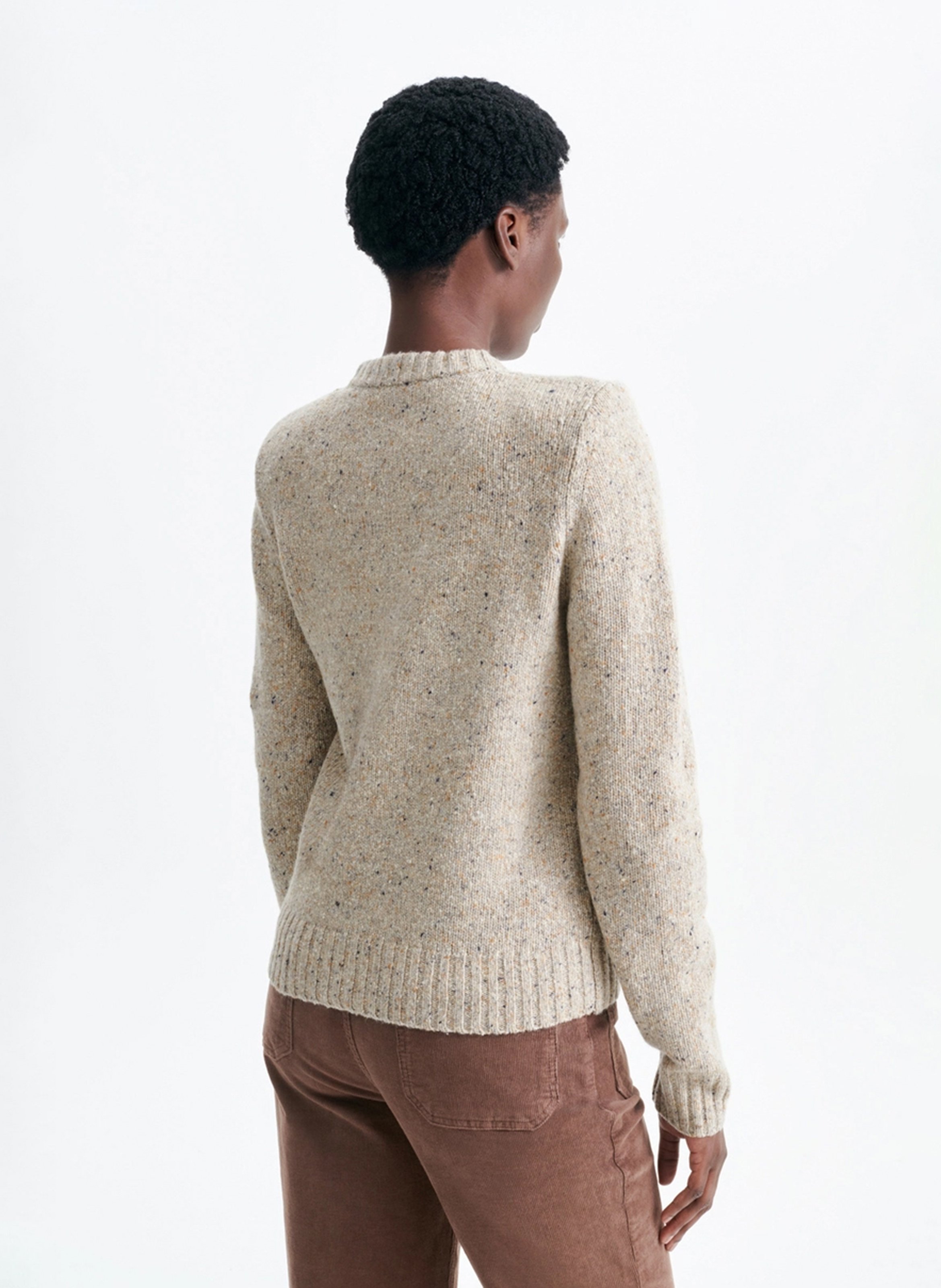 Pullover - mit Rundhalsausschnitt, melierter Strick VANESSA BRUNO Beige