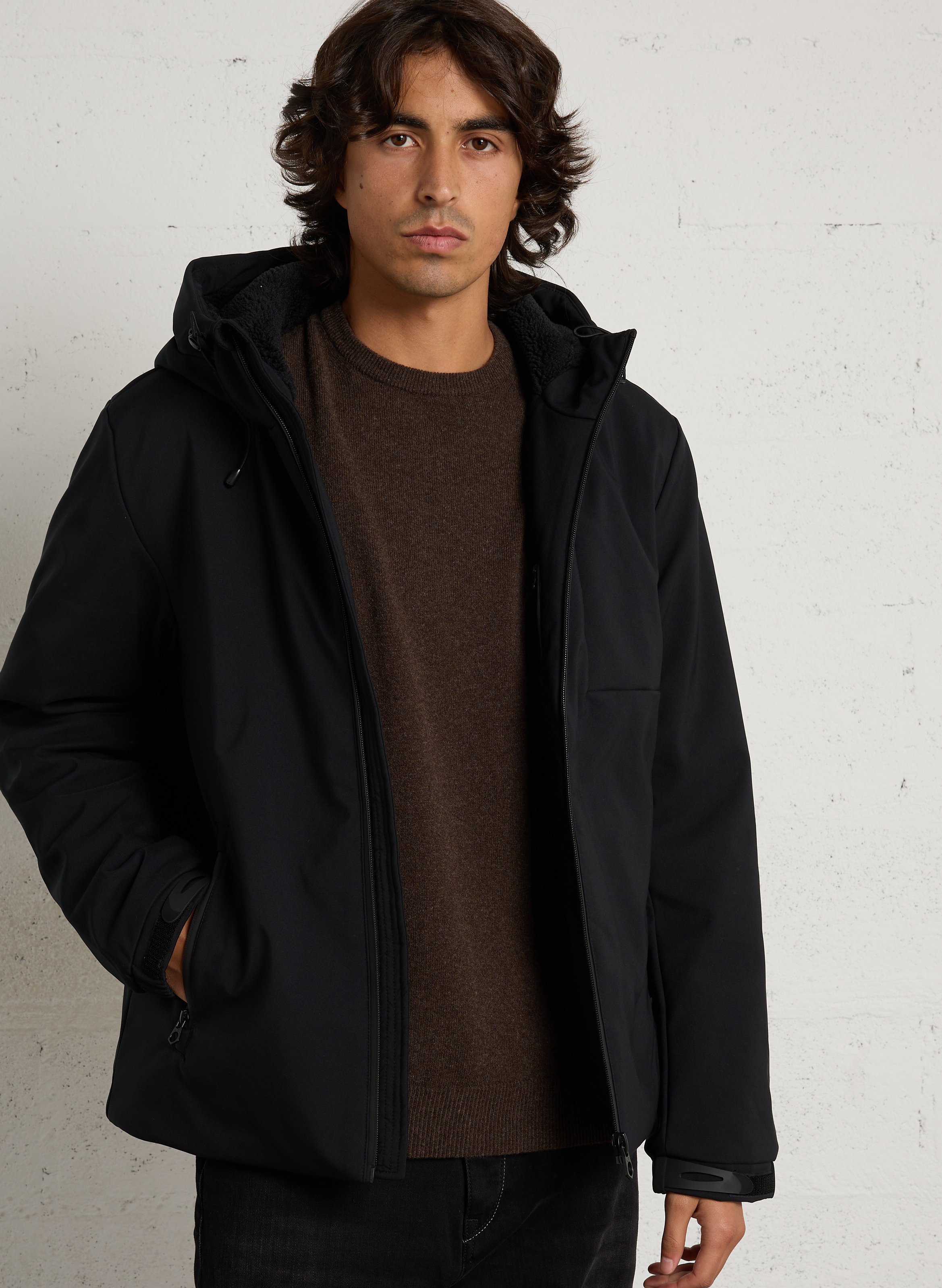 Parka à capuche zippée LE TEMPS DES CERISES Noir