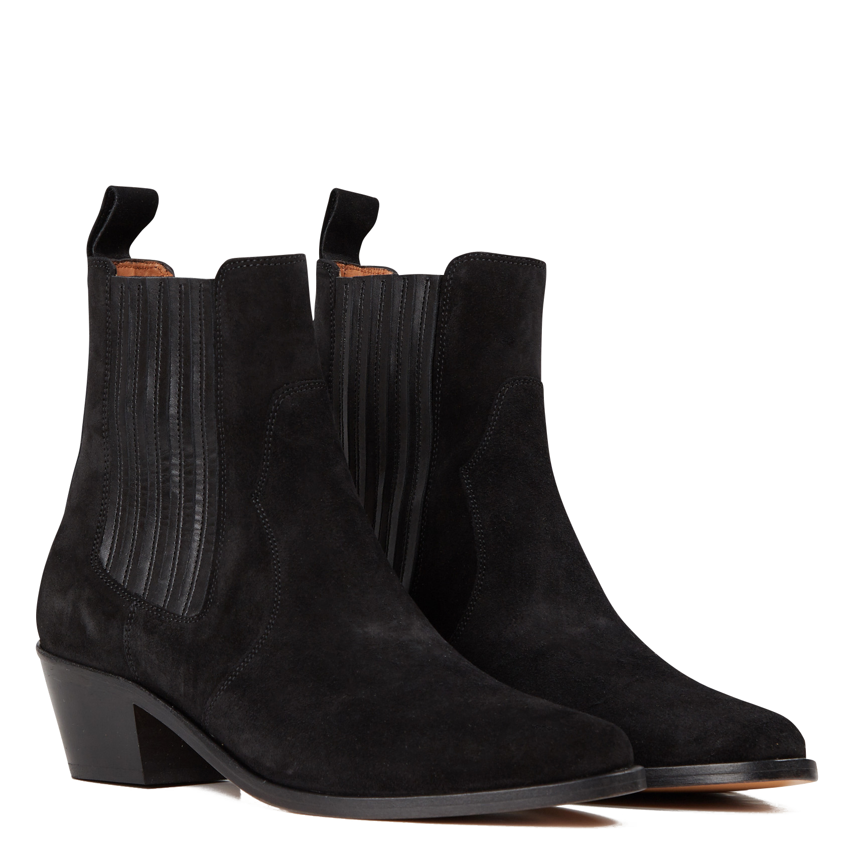 Cowboystiefel aus Leder Schwarz