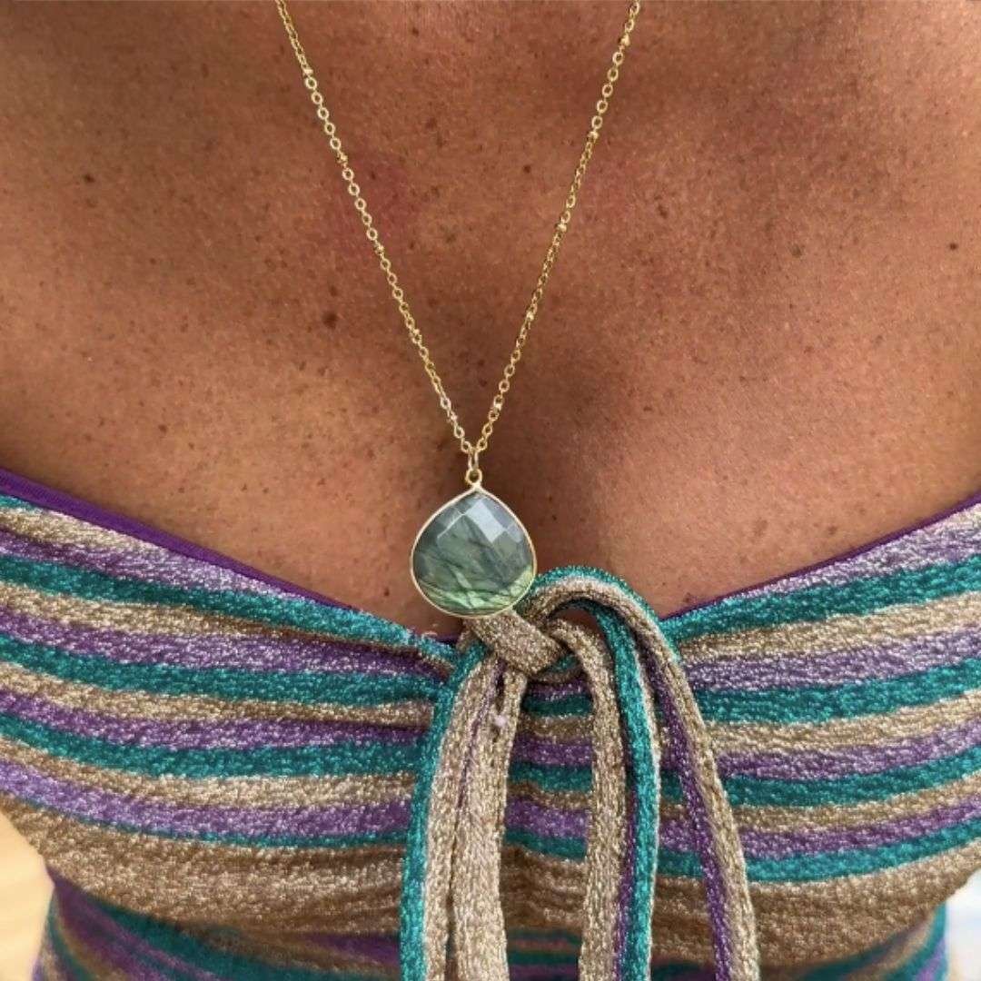 Labradorite necklace GINANDGER Grey