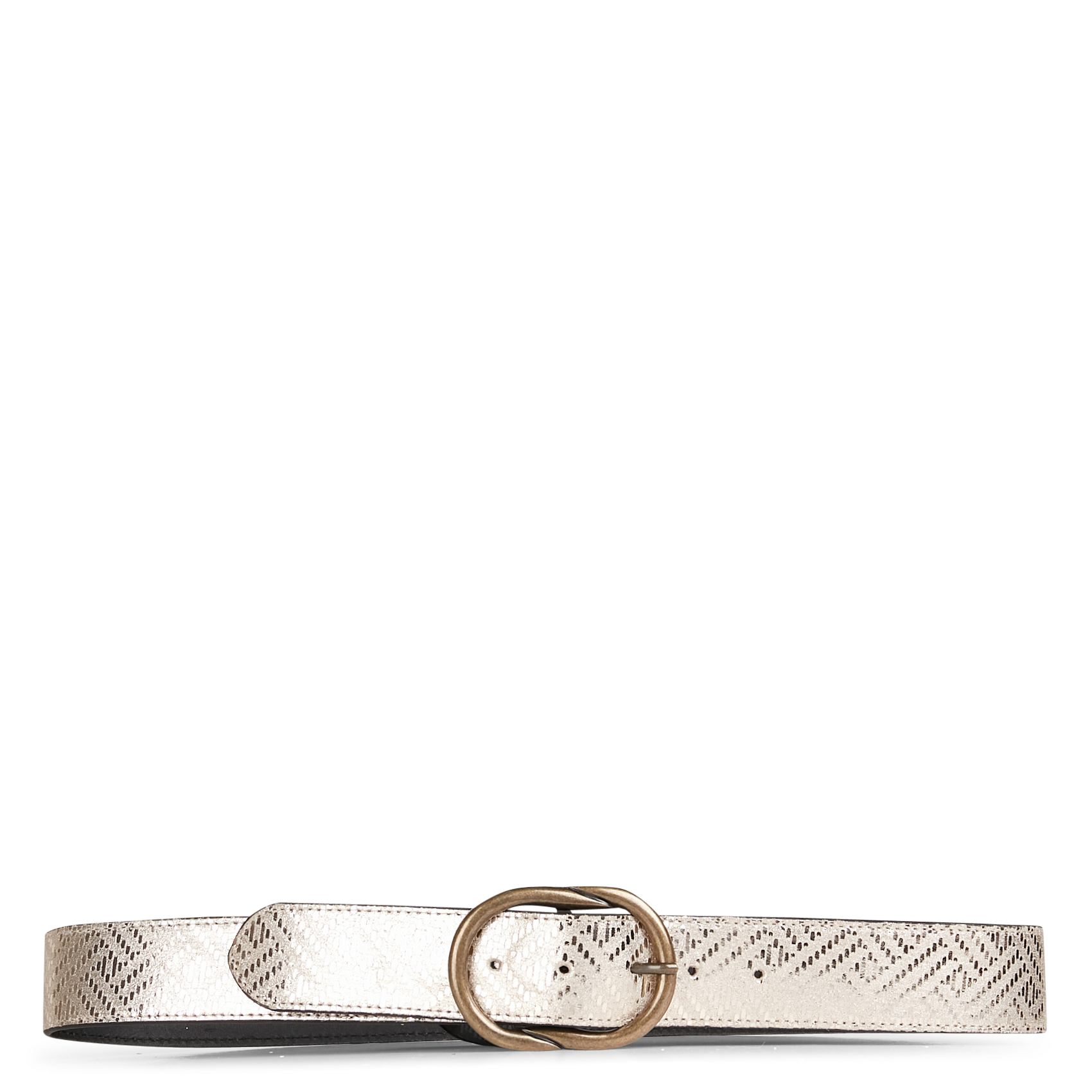 Leather belt with buckle PIECES Golden