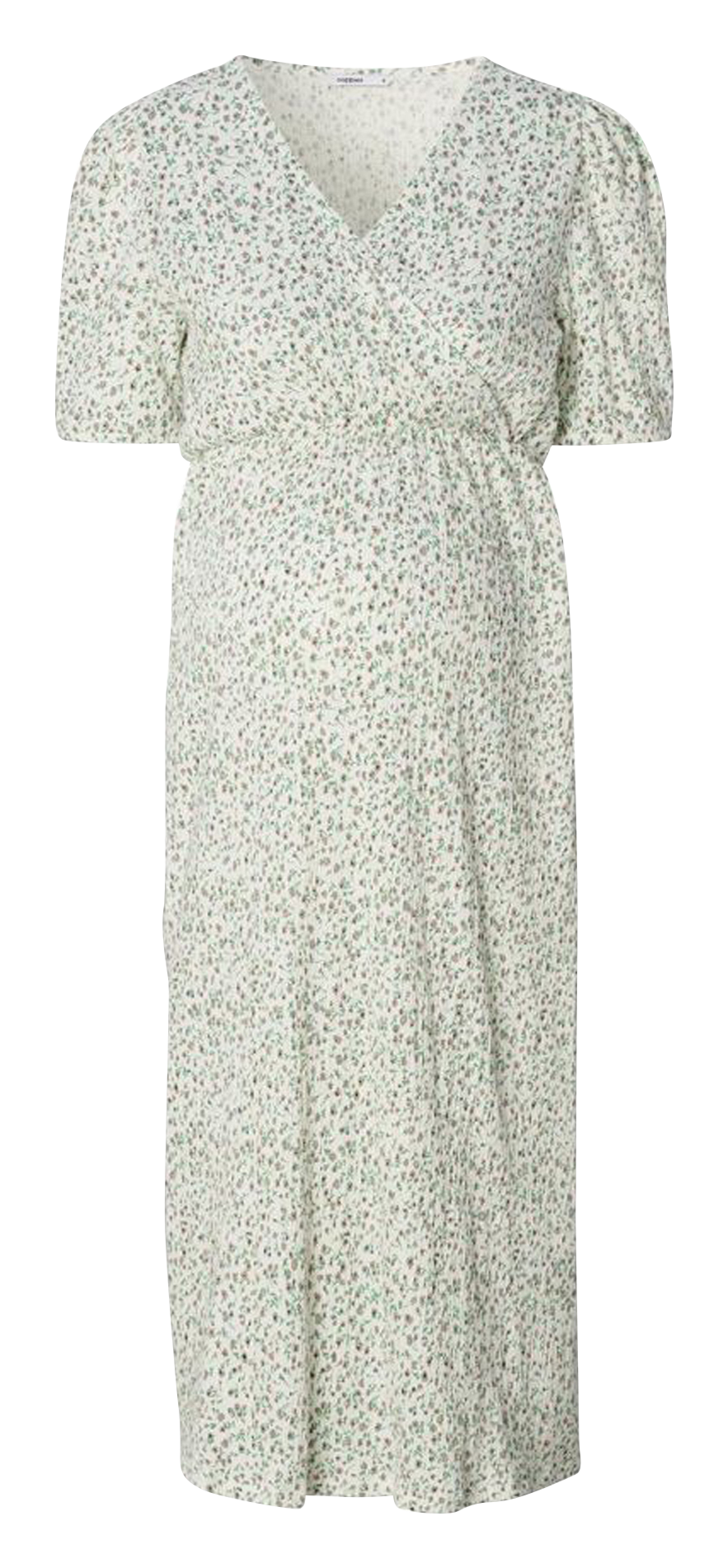 Robe midi col V en coton bio mélangé NOPPIES Blanc