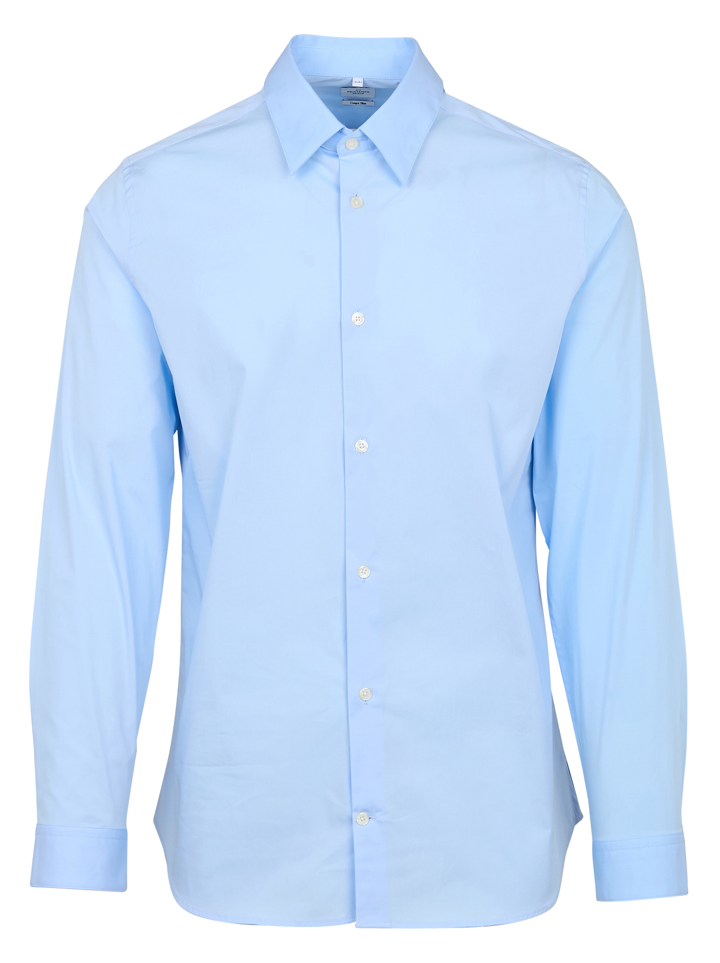 Regular cotton blend shirt AU PRINTEMPS PARIS Blue