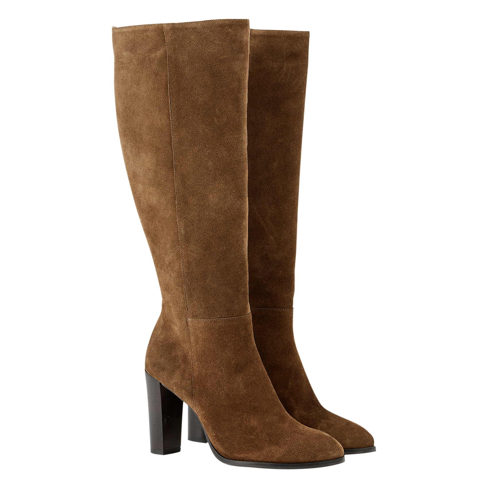 High-heeled nubuck leather boots COSMOPARIS Brown