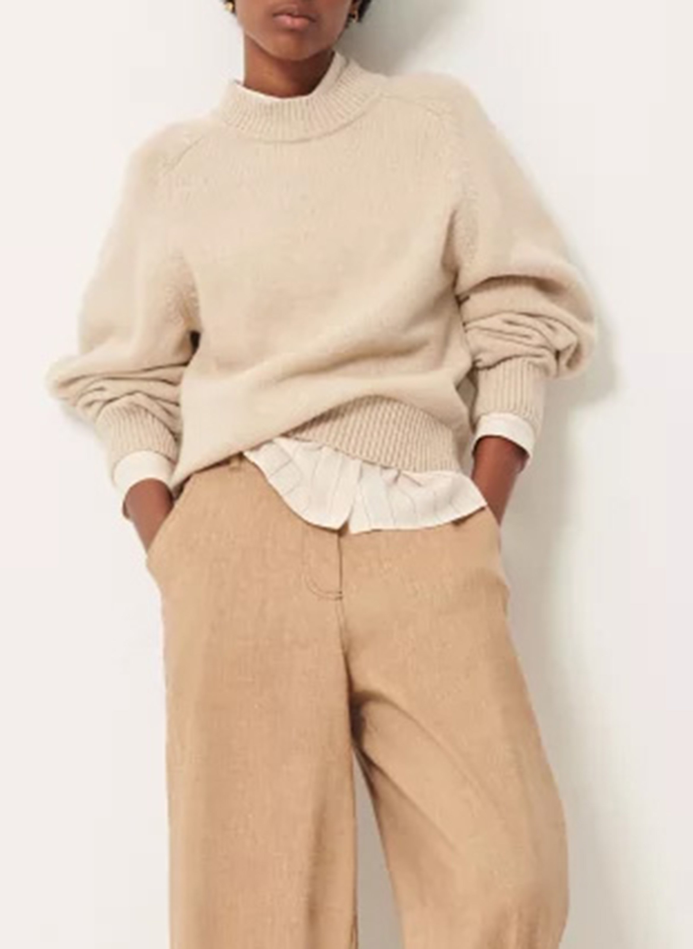 Straight wool-blend sweater SESSUN Beige