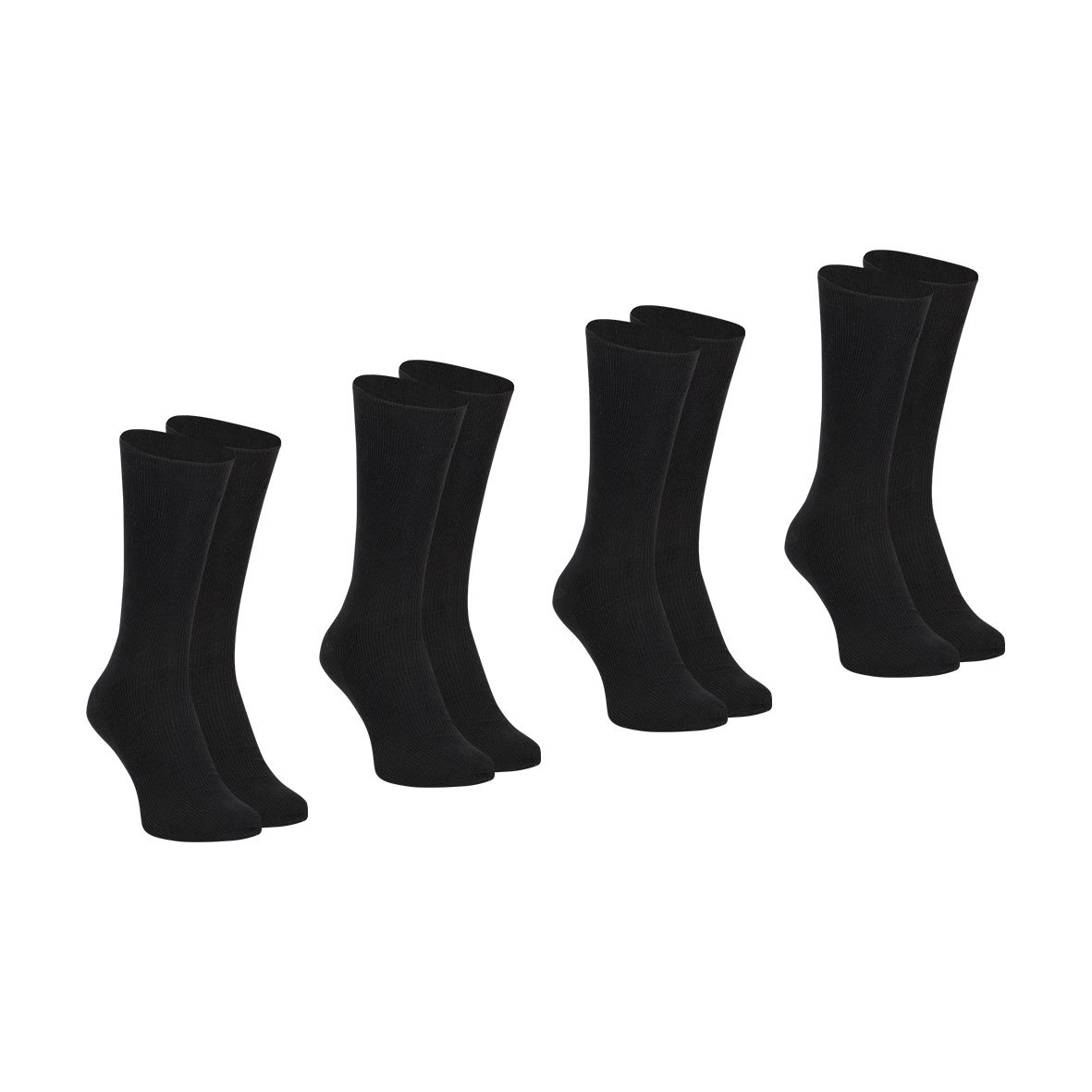 Ankle socks, pack of 4, combed cotton EMINENCE Black