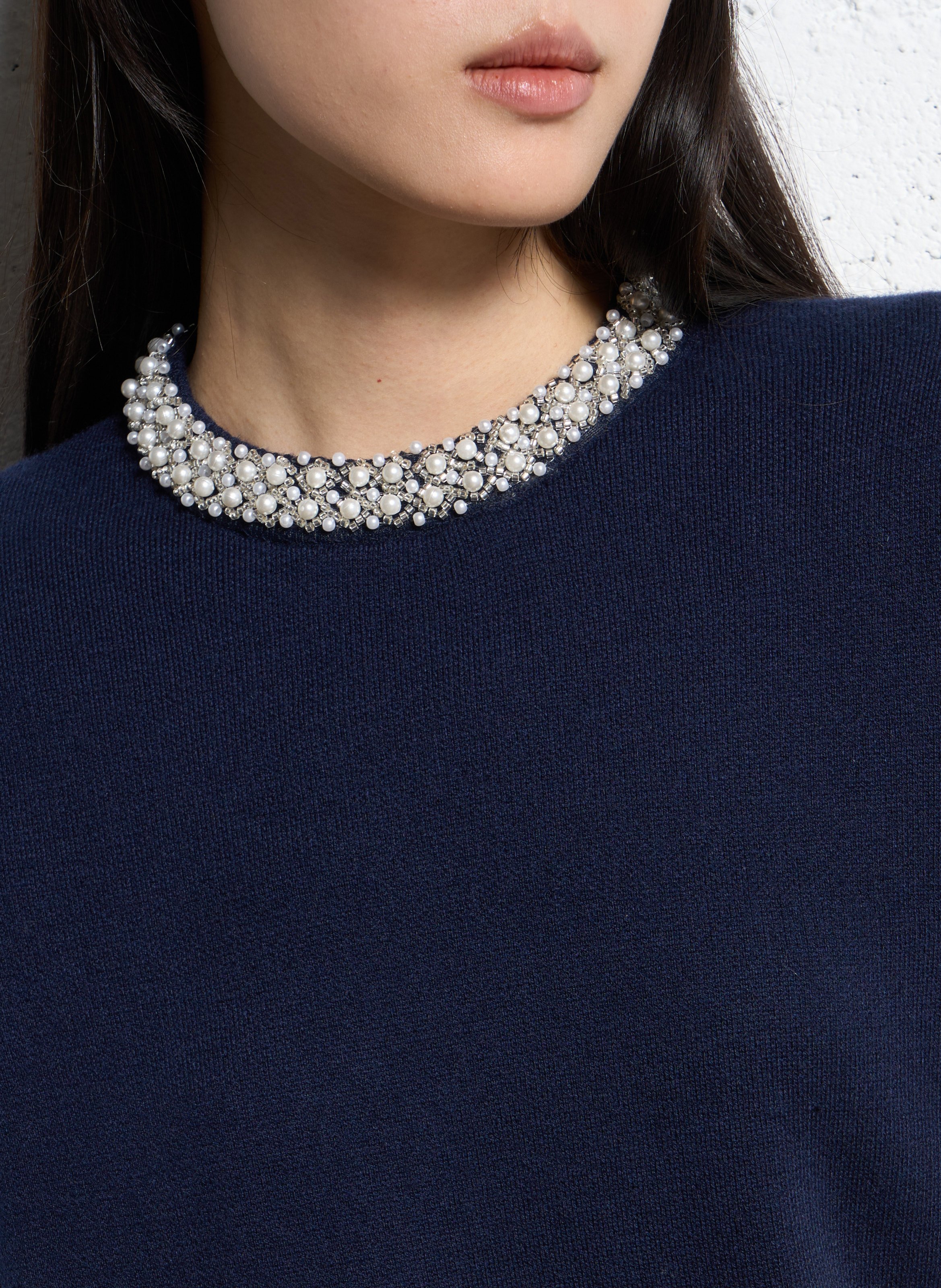 Kurzärmliger Pullover mit Rundhalsausschnitt SUNCOO Blau