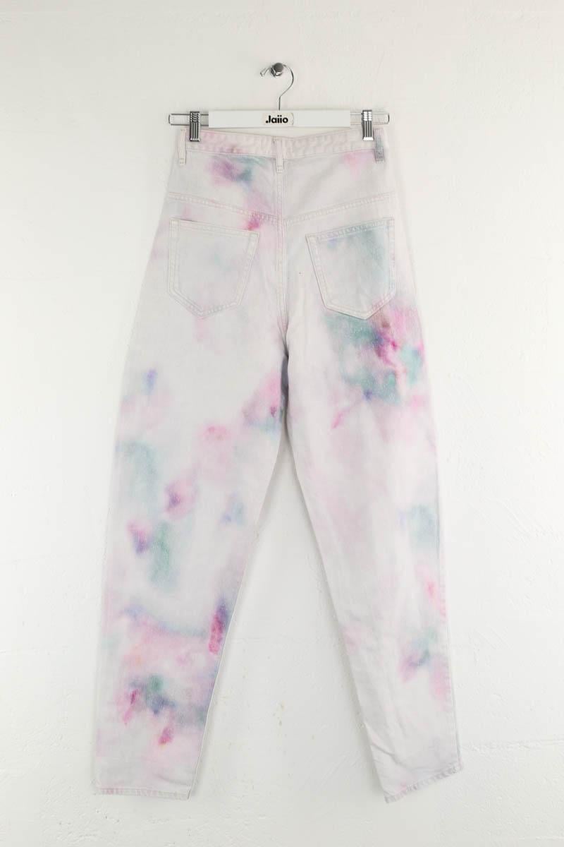 Cropped cotton jeans ISABEL MARANT ÉTOILE - SECONDE MAIN Purple