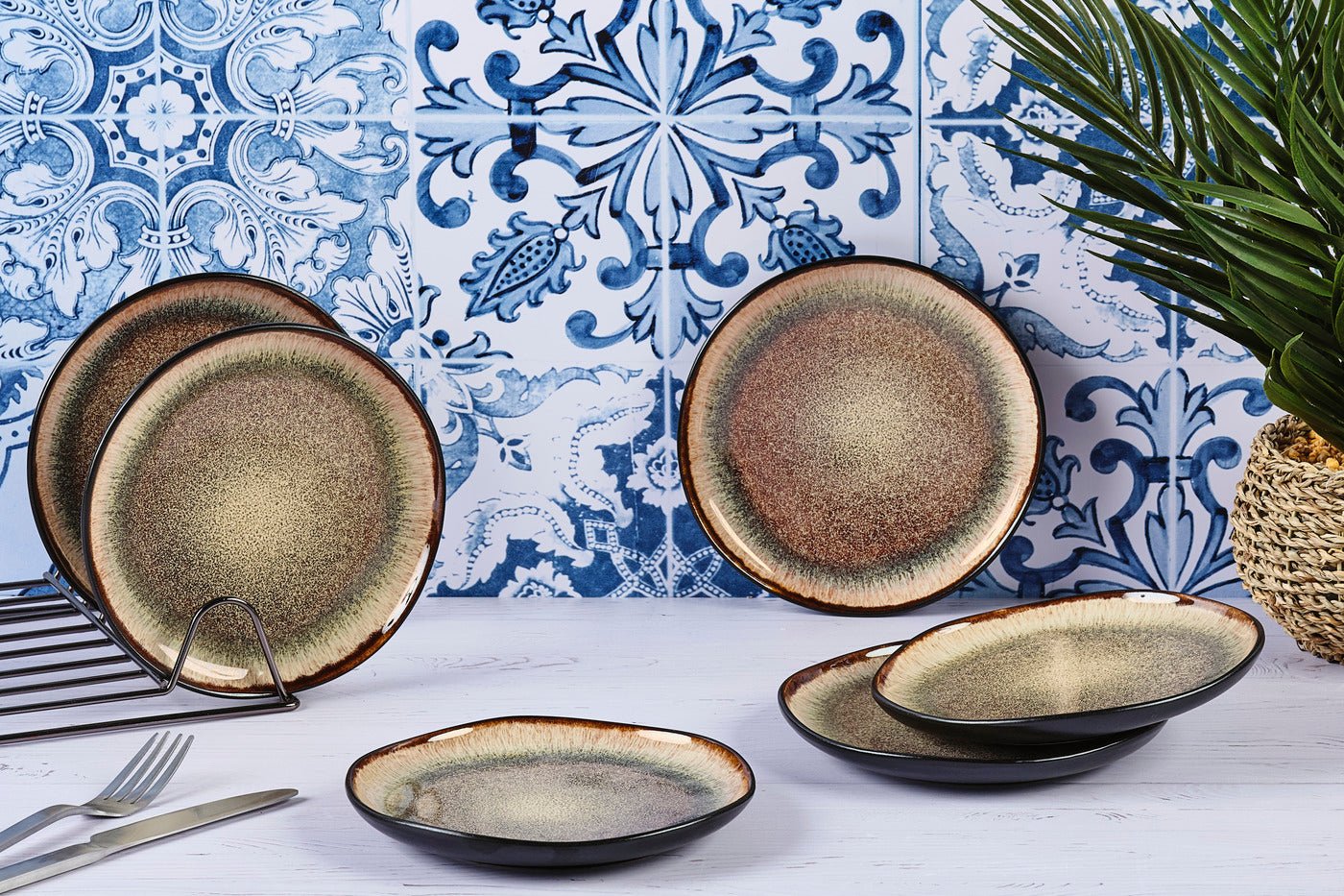 Iris Plate ø16cm - 6 pieces - wild brown BJORN Brown