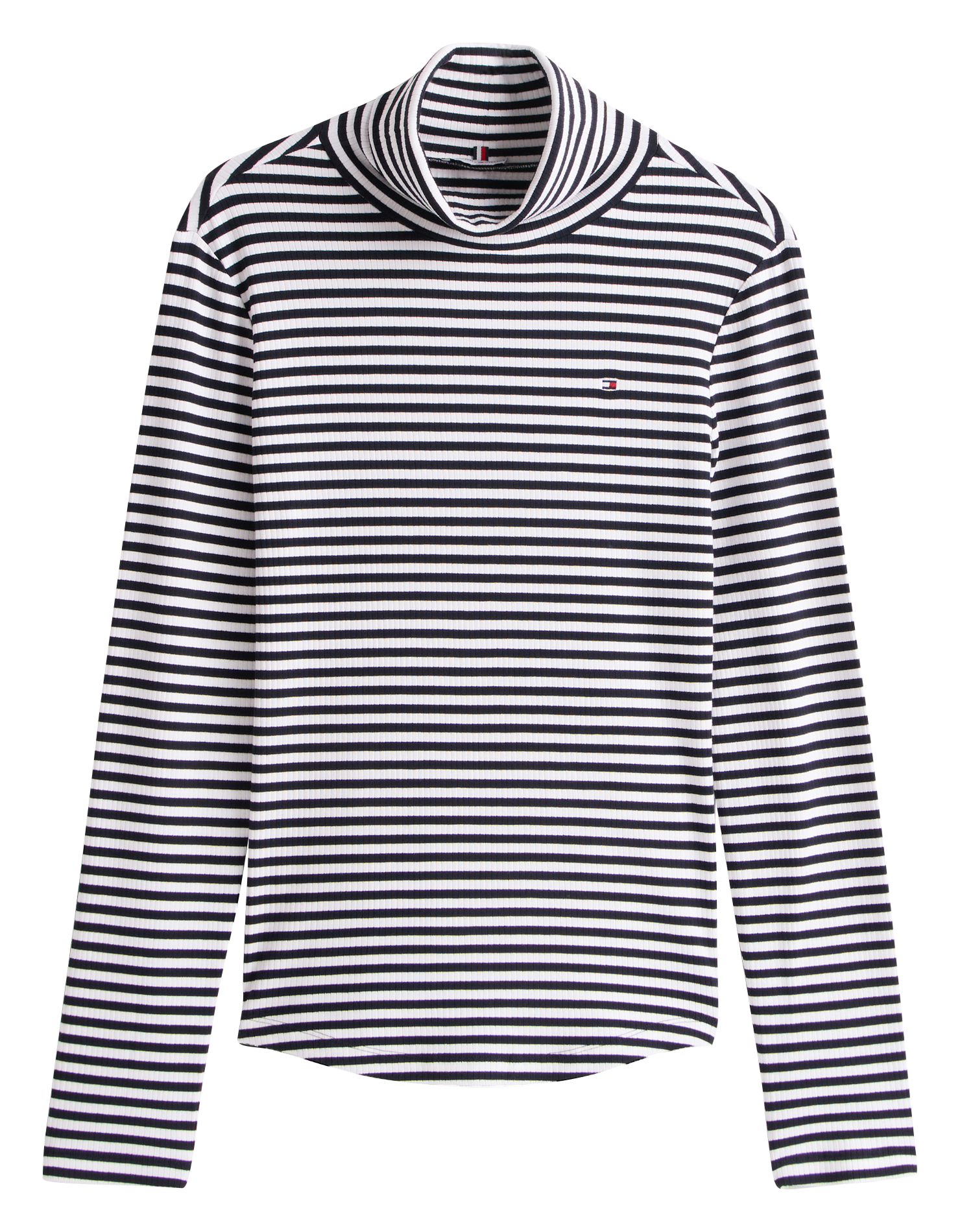 Tee-shirt col roulé à rayures TOMMY HILFIGER Blanc