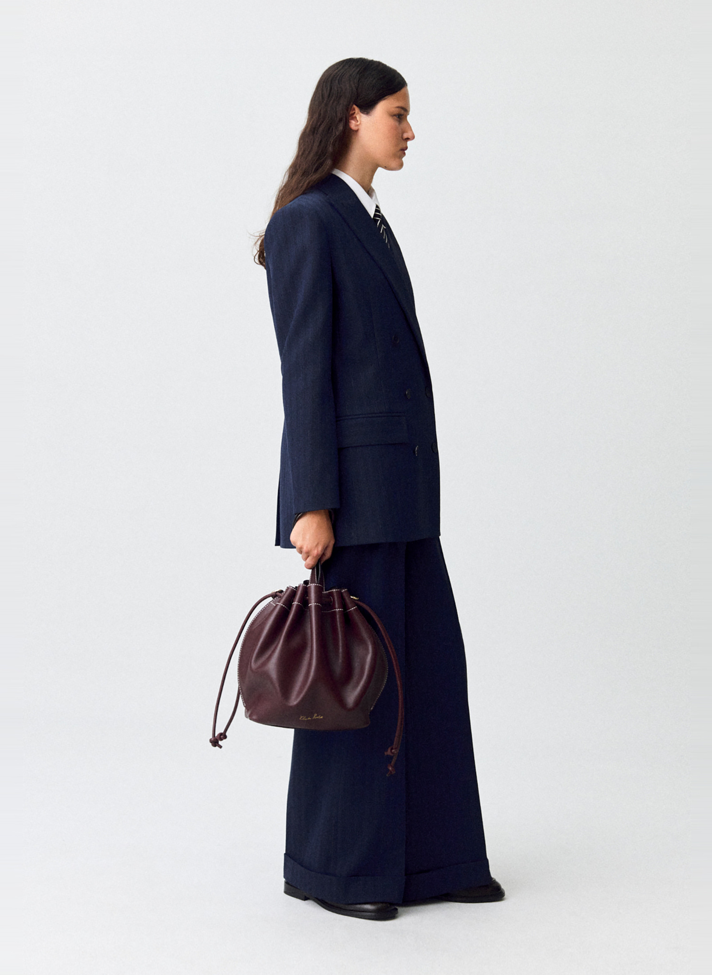 Cabas en cuir lisse CLAUDIE PIERLOT Rouge