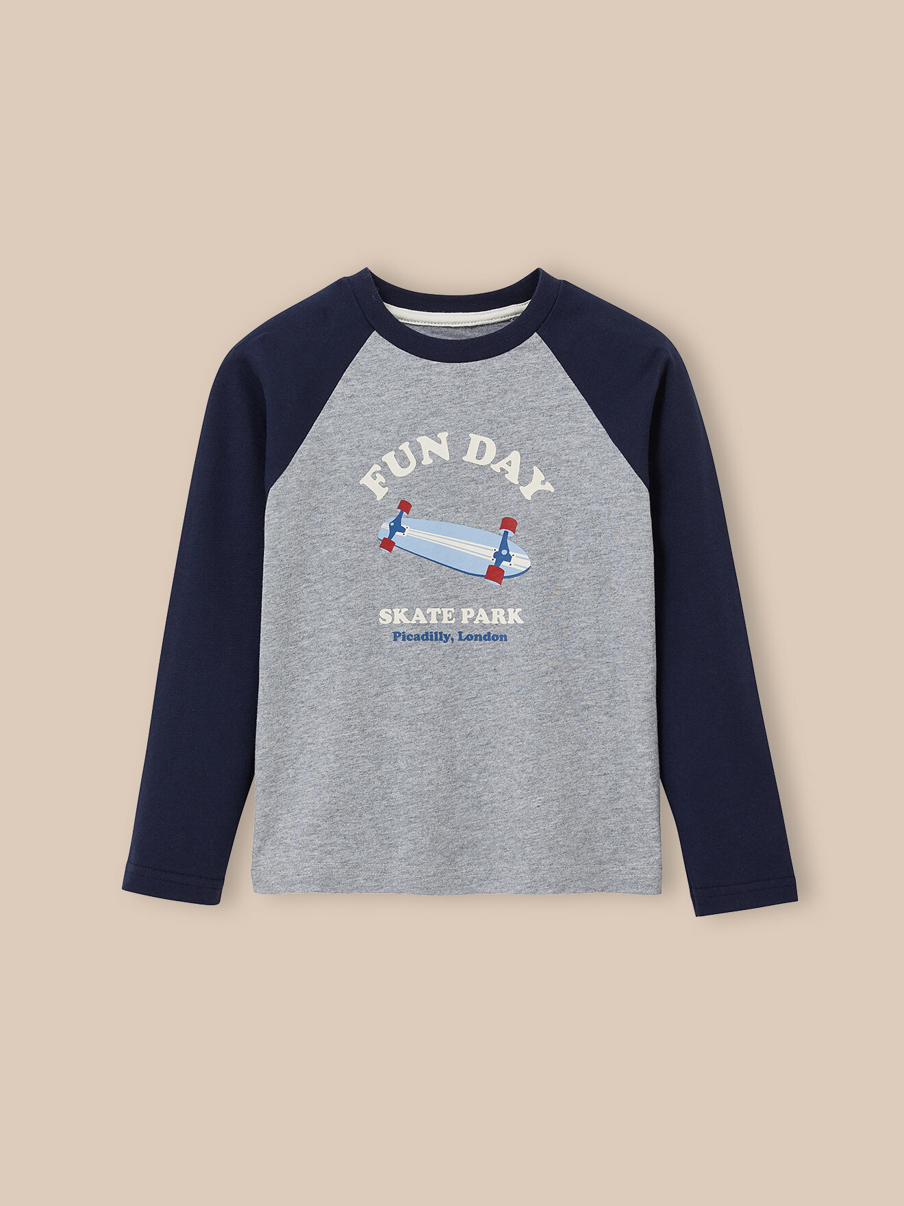 Organic cotton colorblock T-shirt CYRILLUS Grey