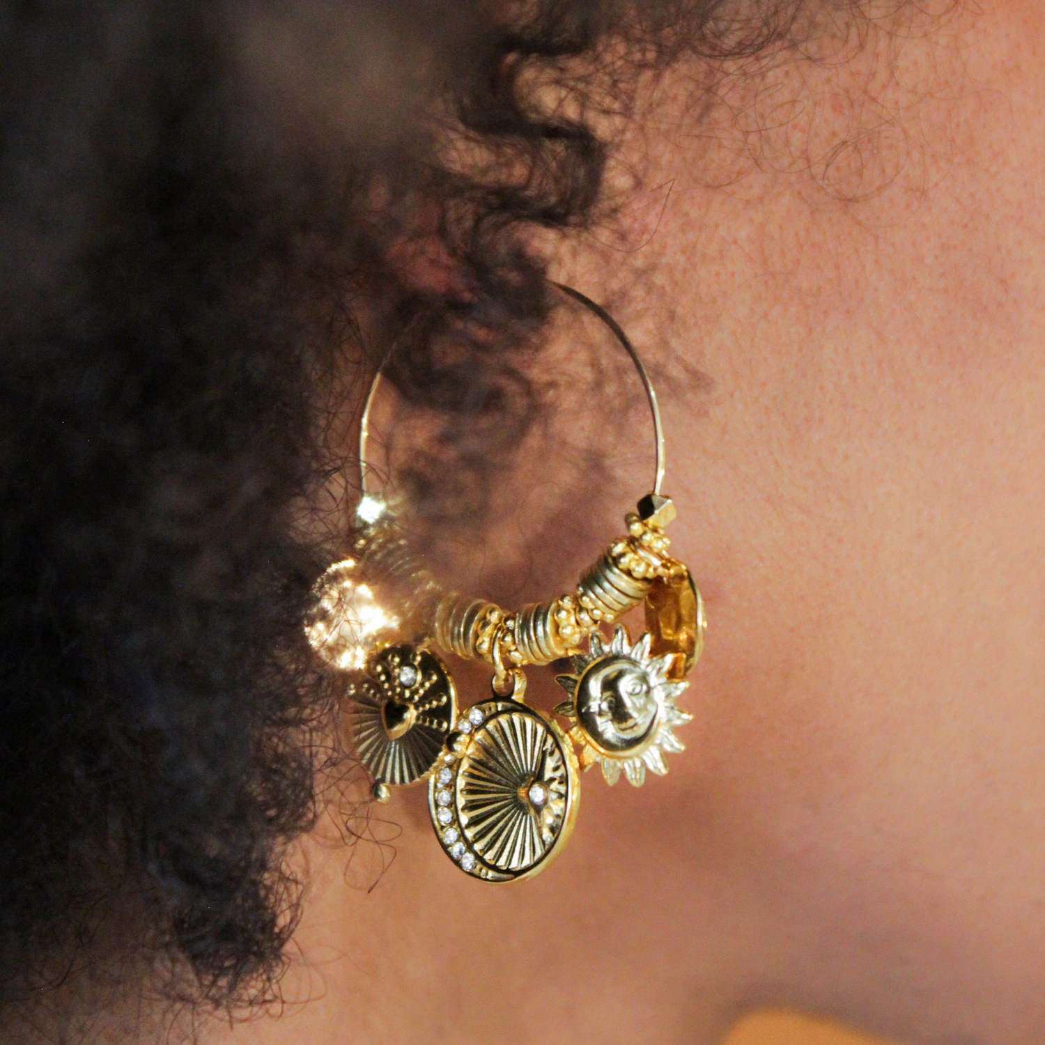 Créoles grigris astres - manon L'ATELIER DES DAMES Golden