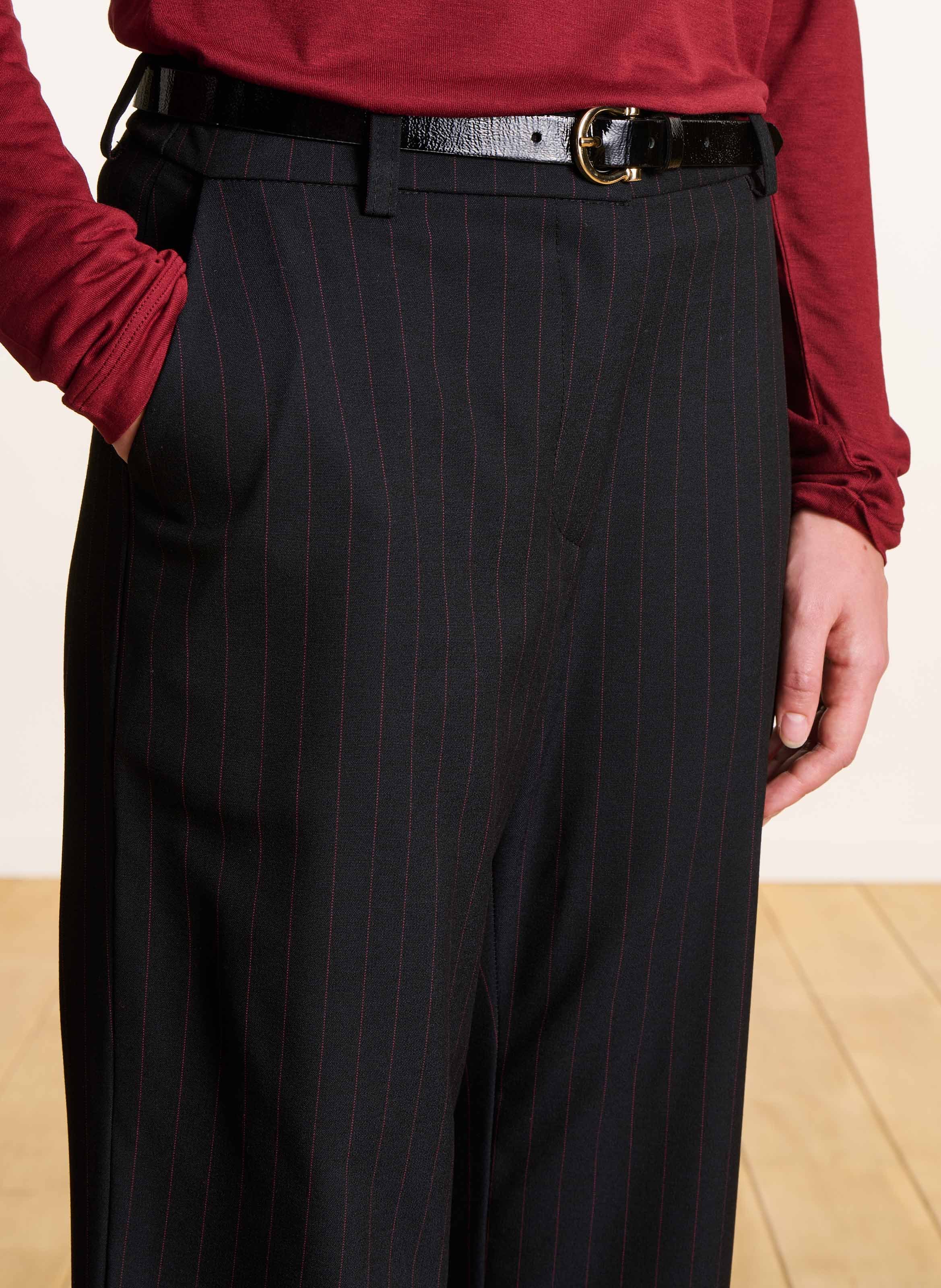 High-waisted striped wide-leg pants LA FEE MARABOUTEE Blue